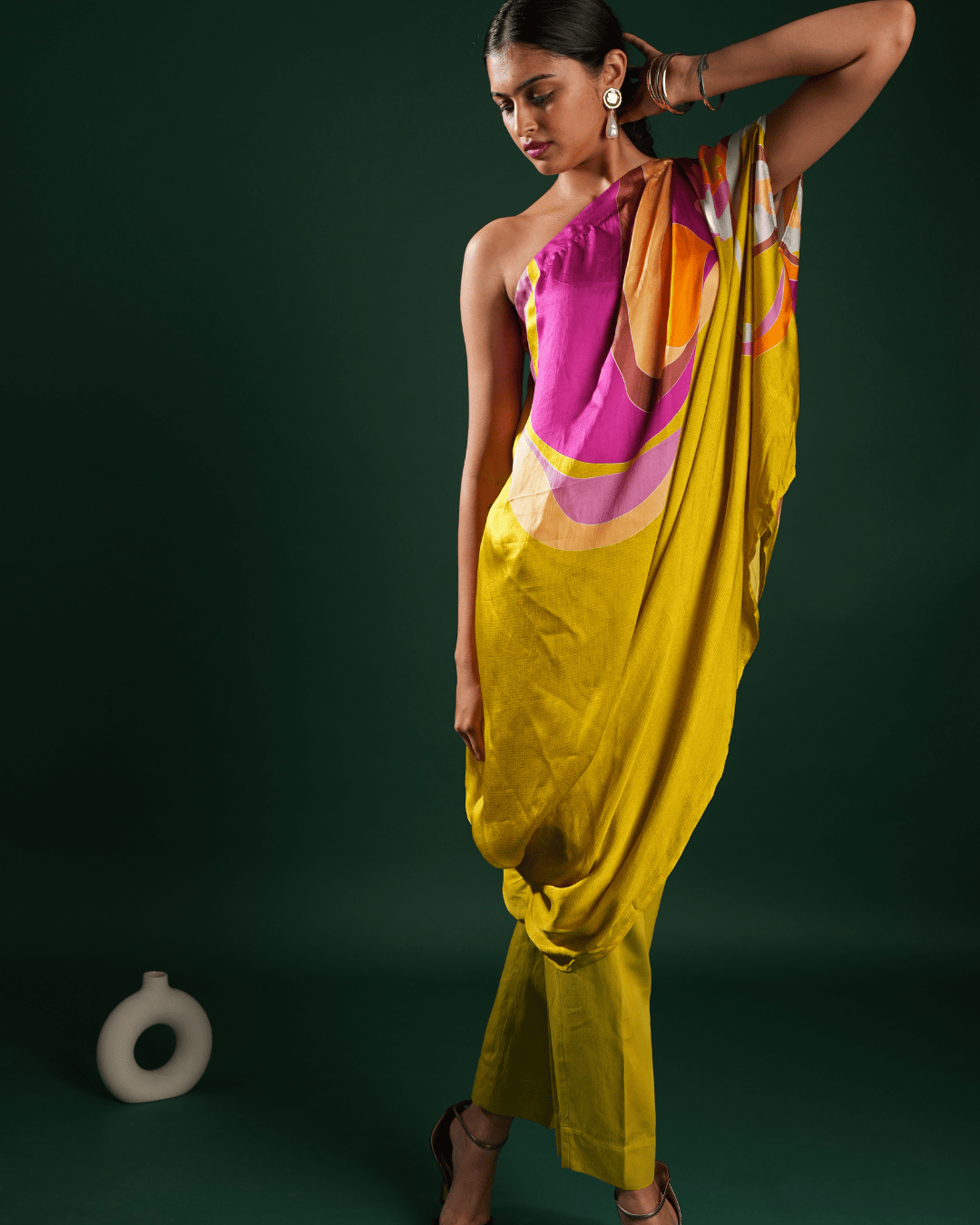 One shoulder Drape set