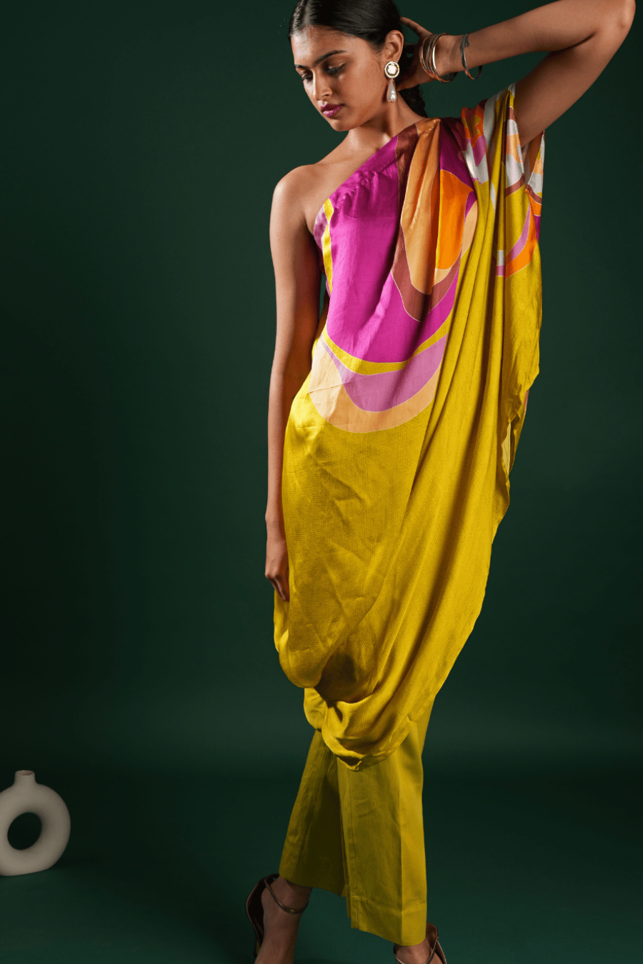 One shoulder Drape set