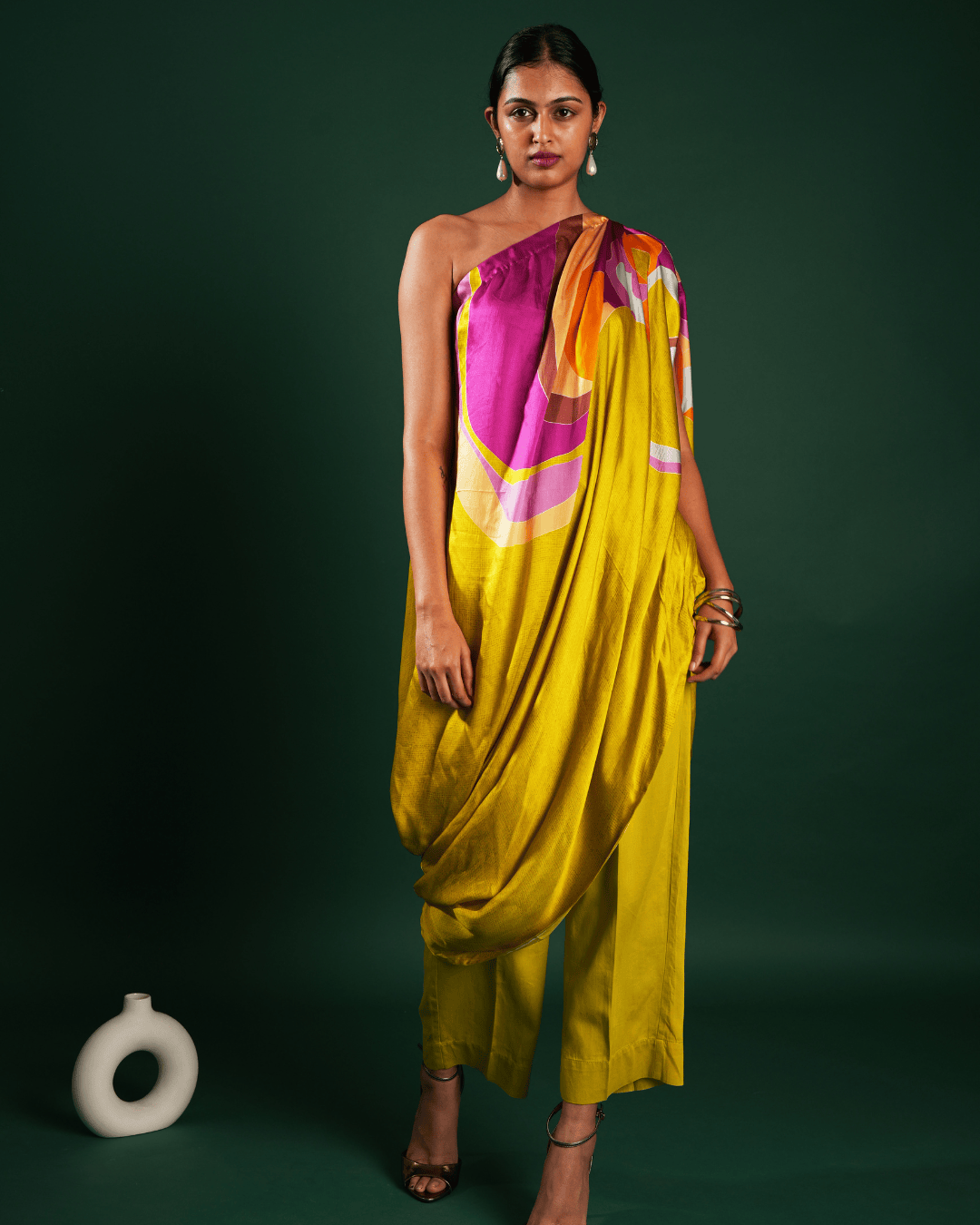 One shoulder Drape set