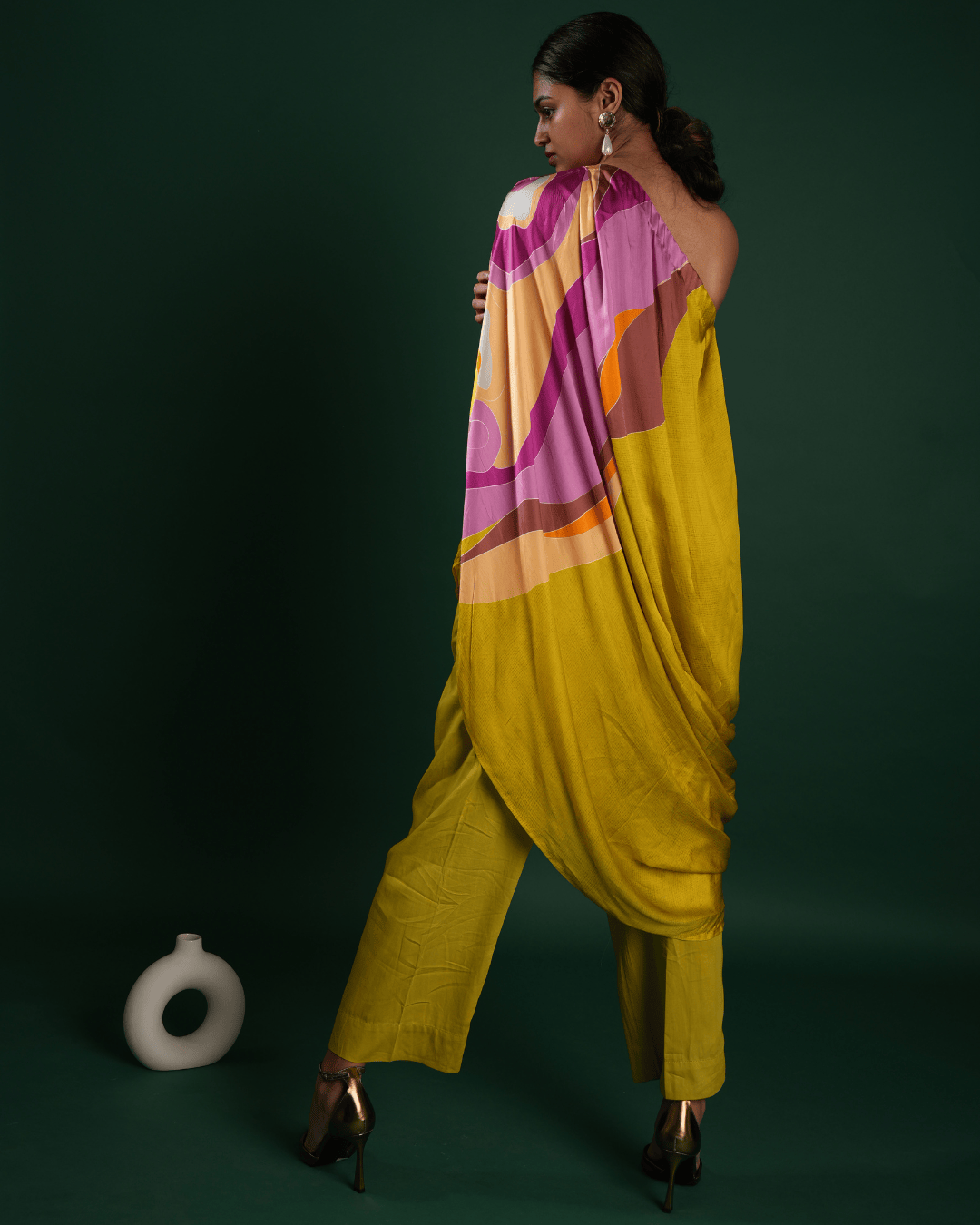 One shoulder Drape set