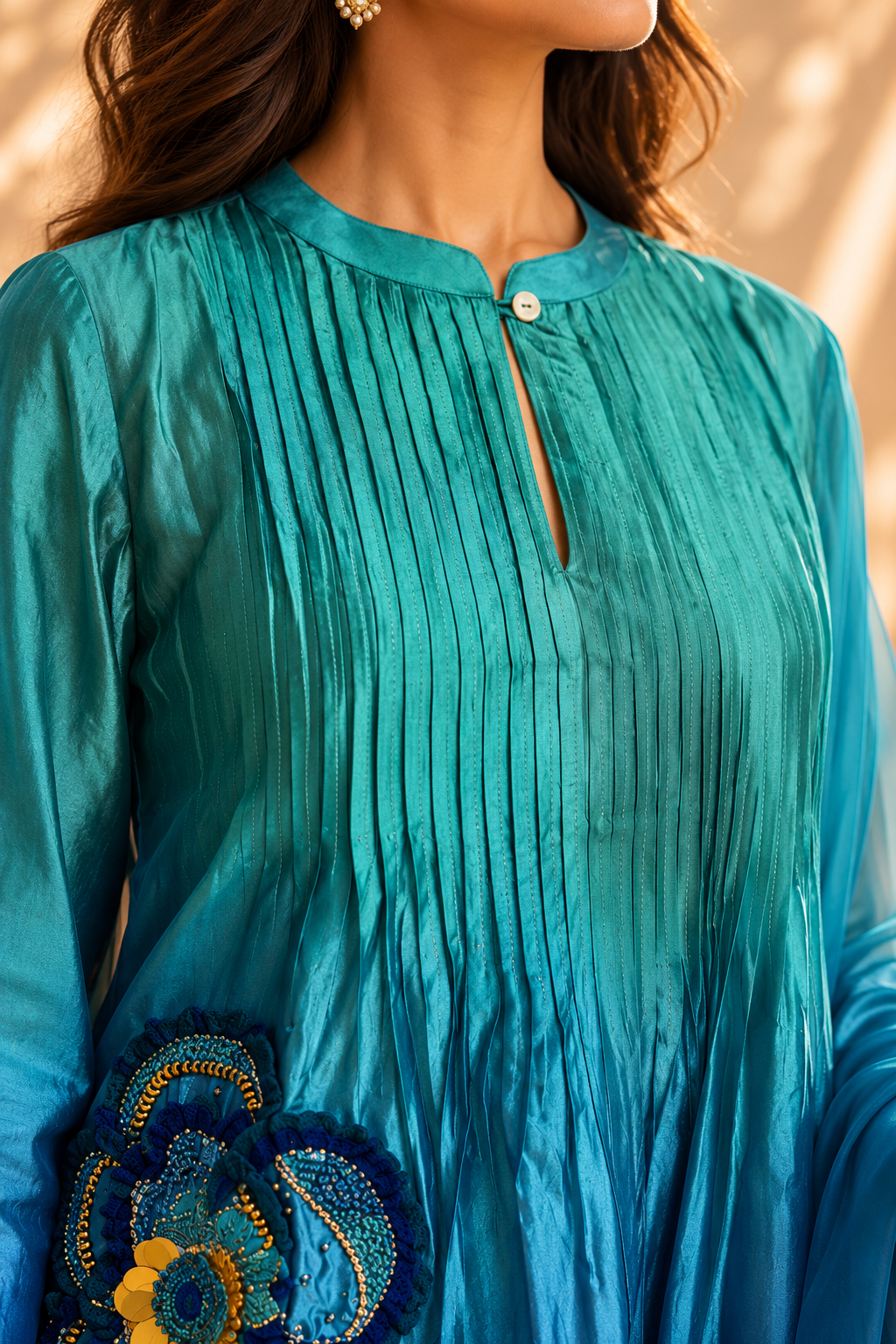 Blue Hour Pintucks Kurta Set