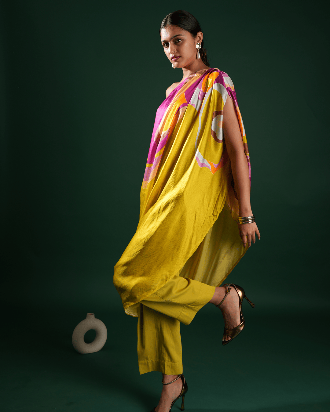 One shoulder Drape set