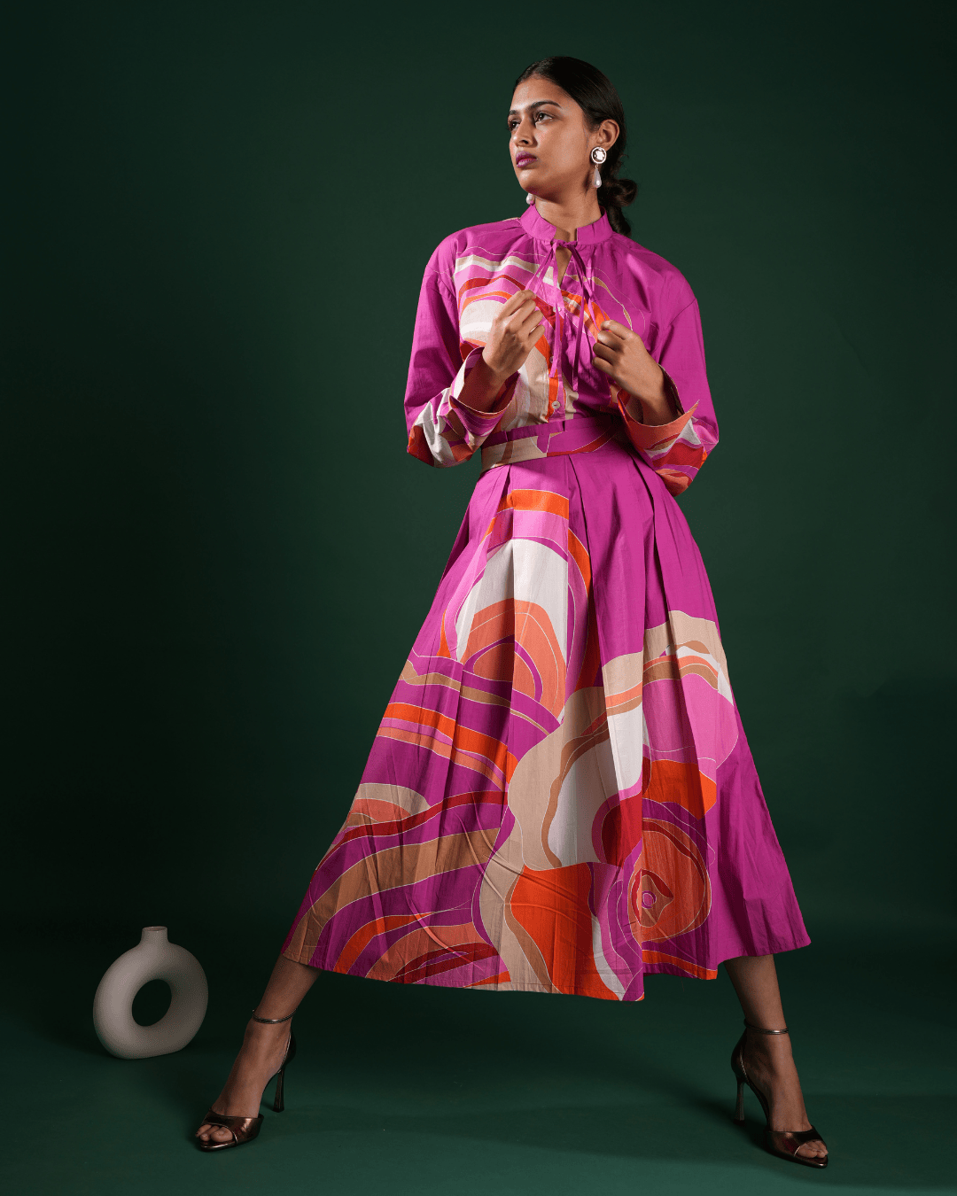 Skirt and Shirt set Chanting Pink