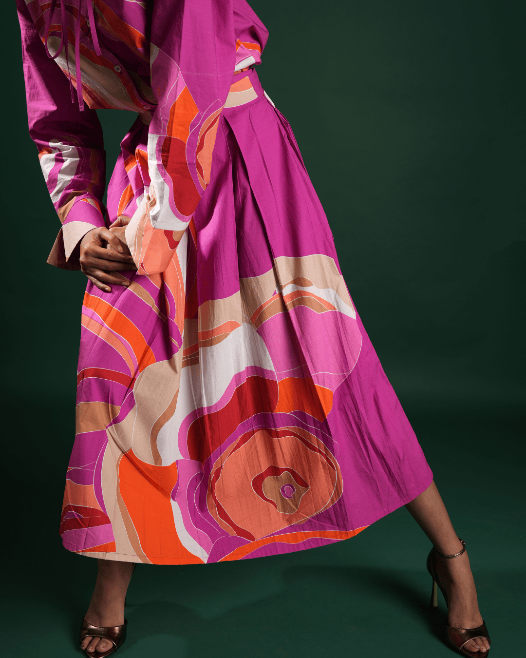 Skirt and Shirt set Chanting Pink