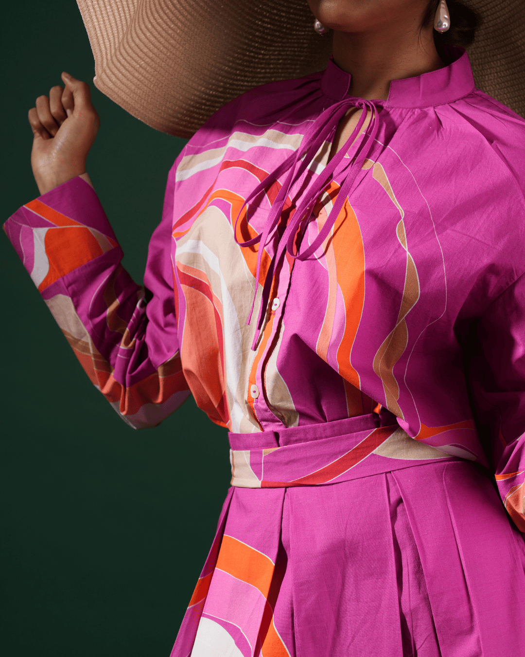 Skirt and Shirt set Chanting Pink