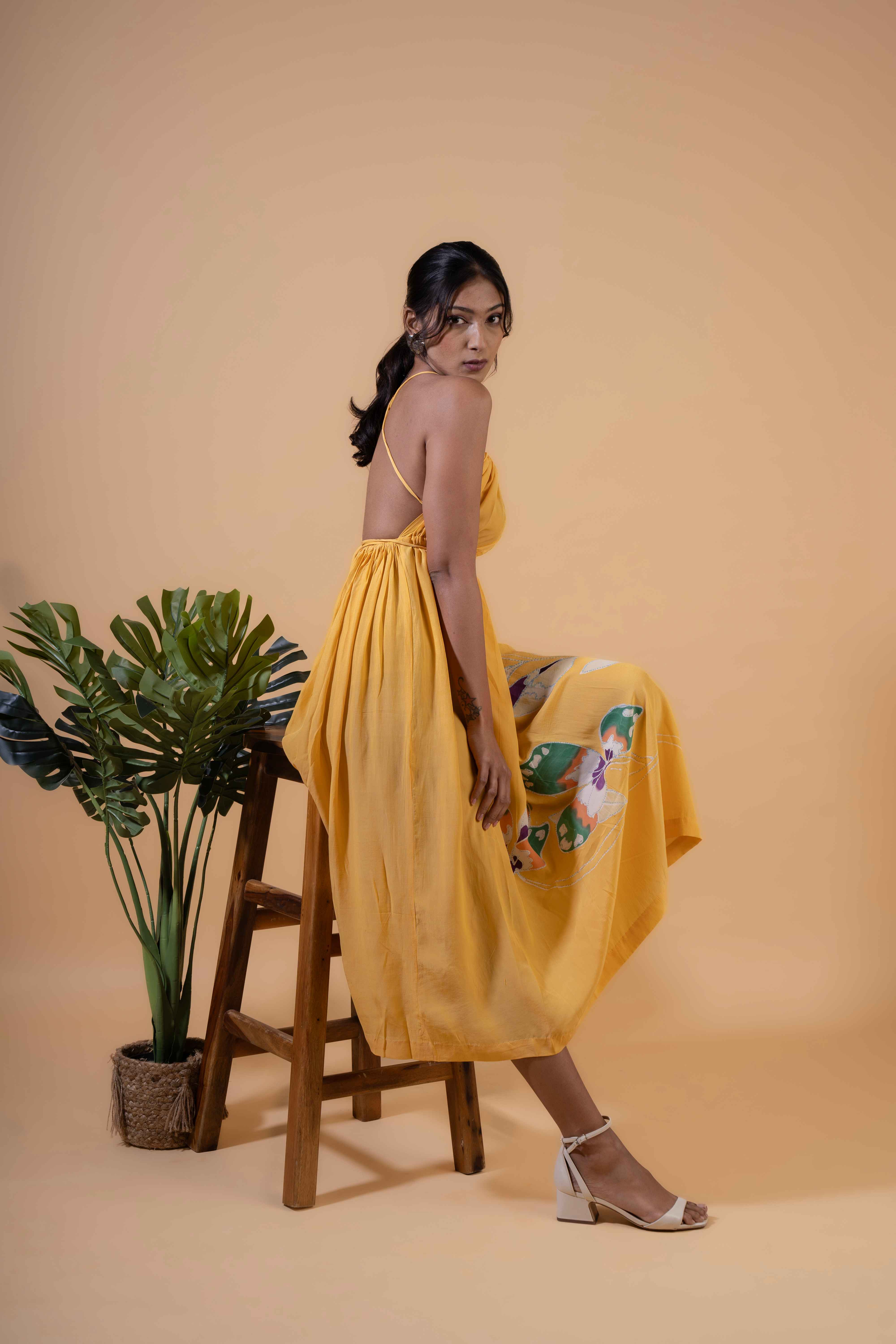 Golden Hour Halter Dress