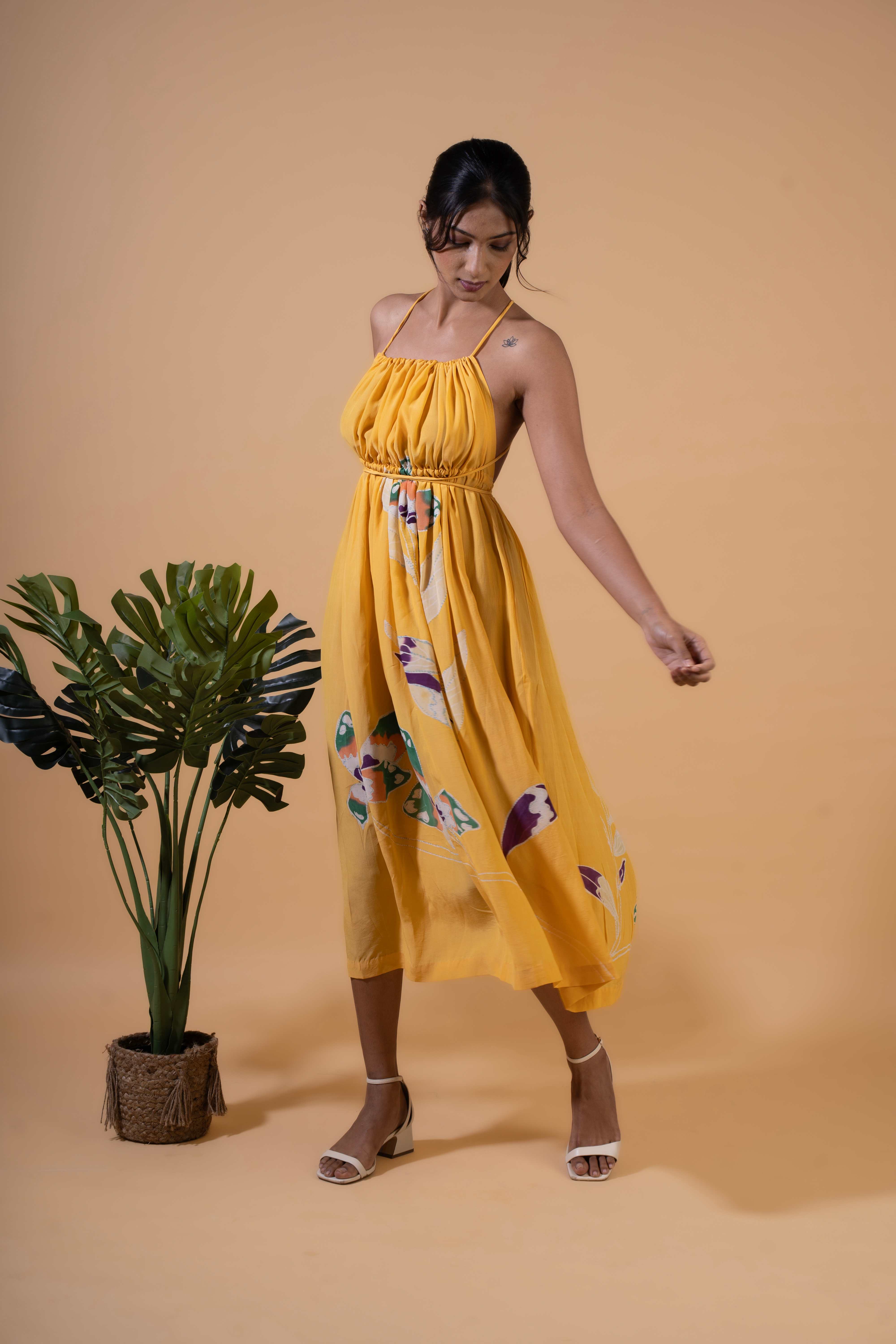Golden Hour Halter Dress