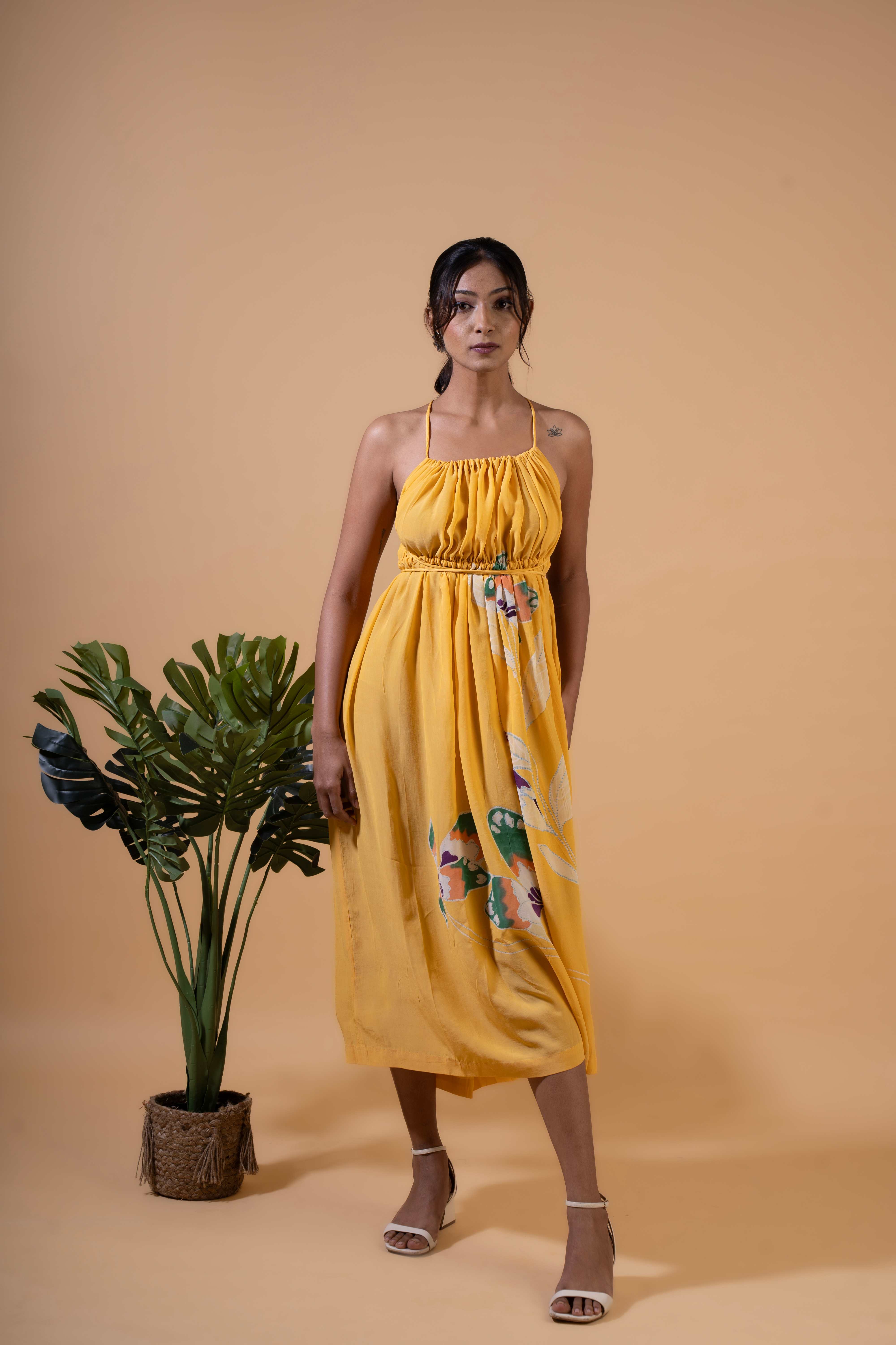 Golden Hour Halter Dress