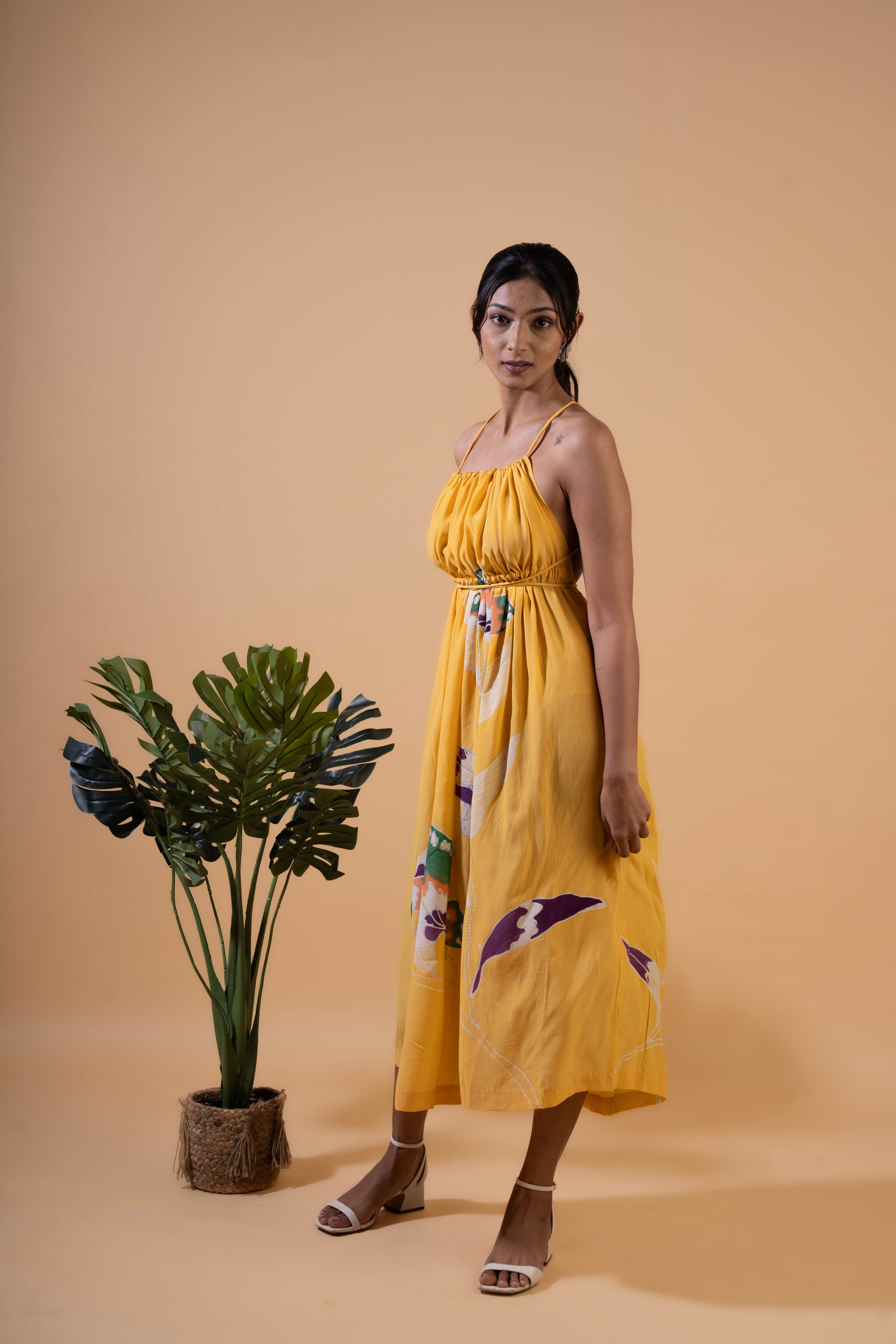 Golden Hour Halter Dress