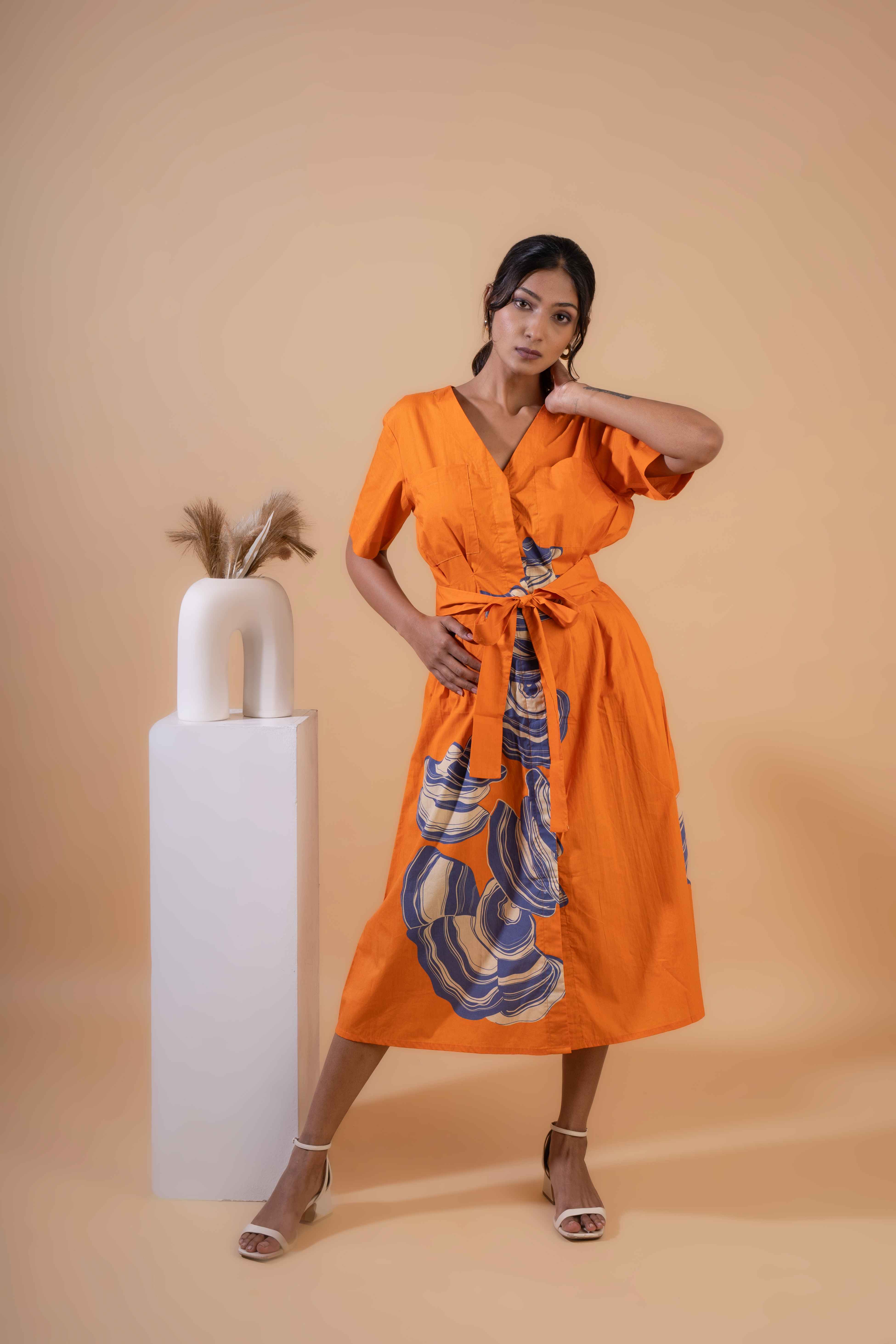 Tangerine Wave Dress