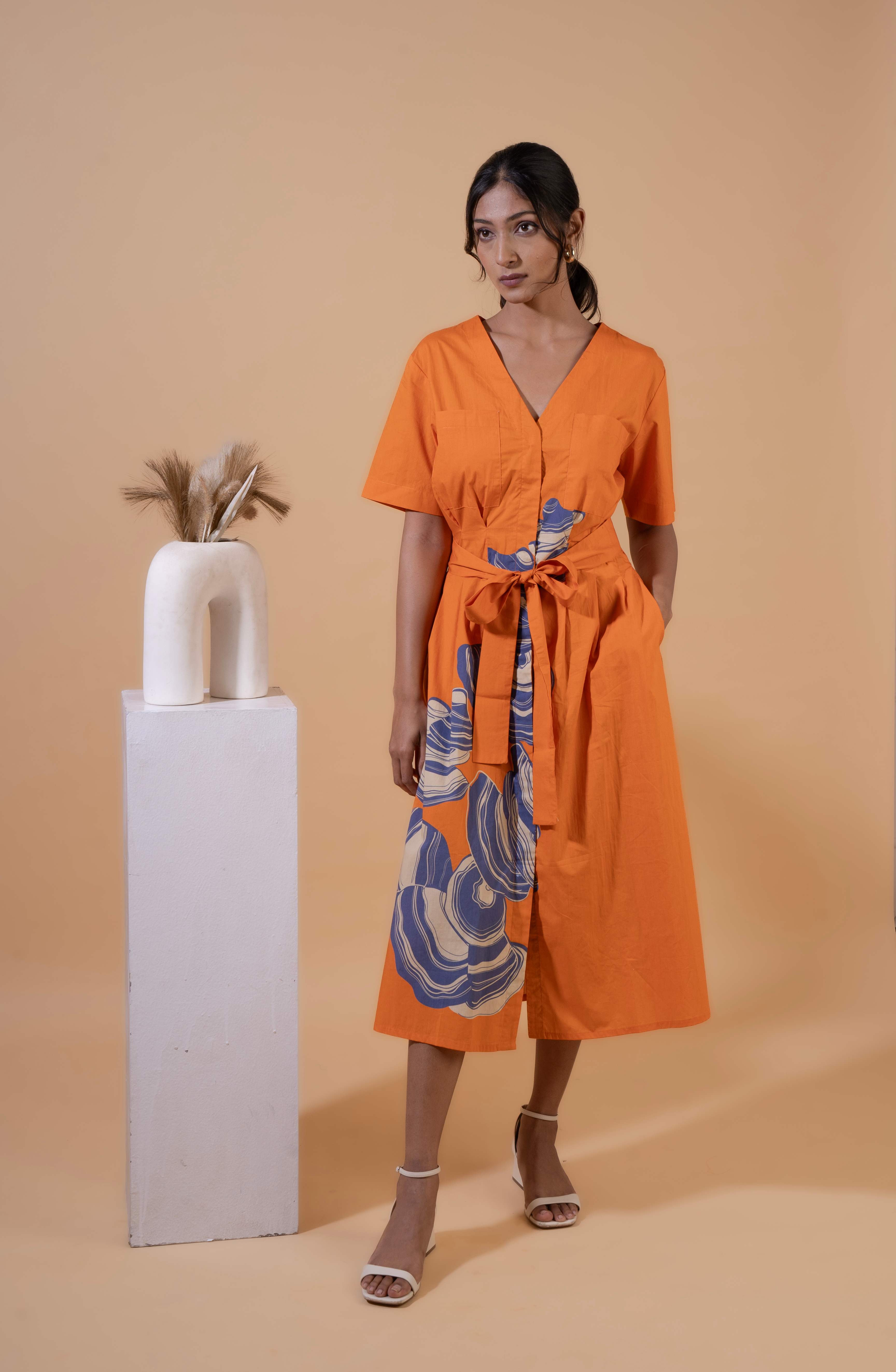 Tangerine Wave Dress