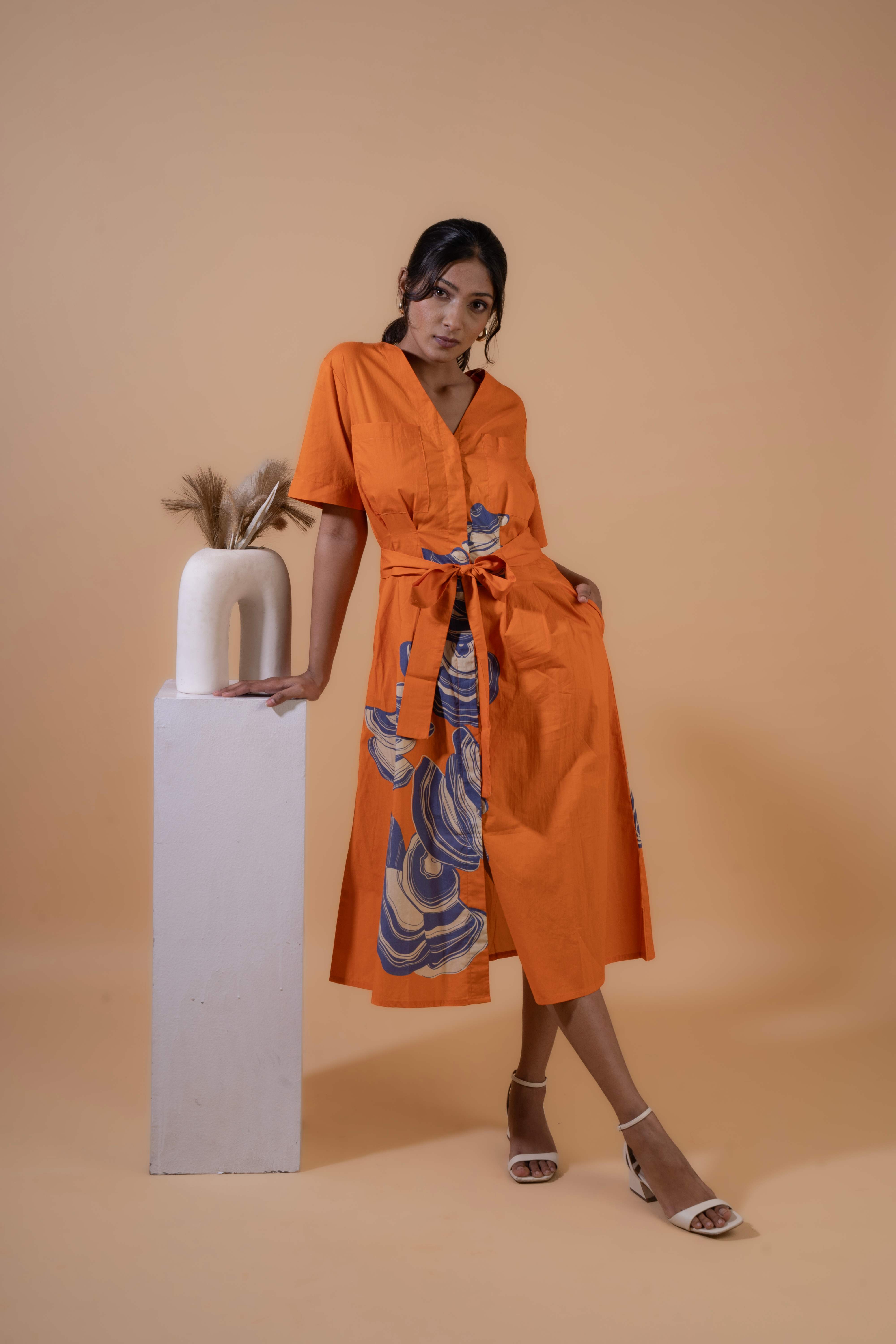 Tangerine Wave Dress