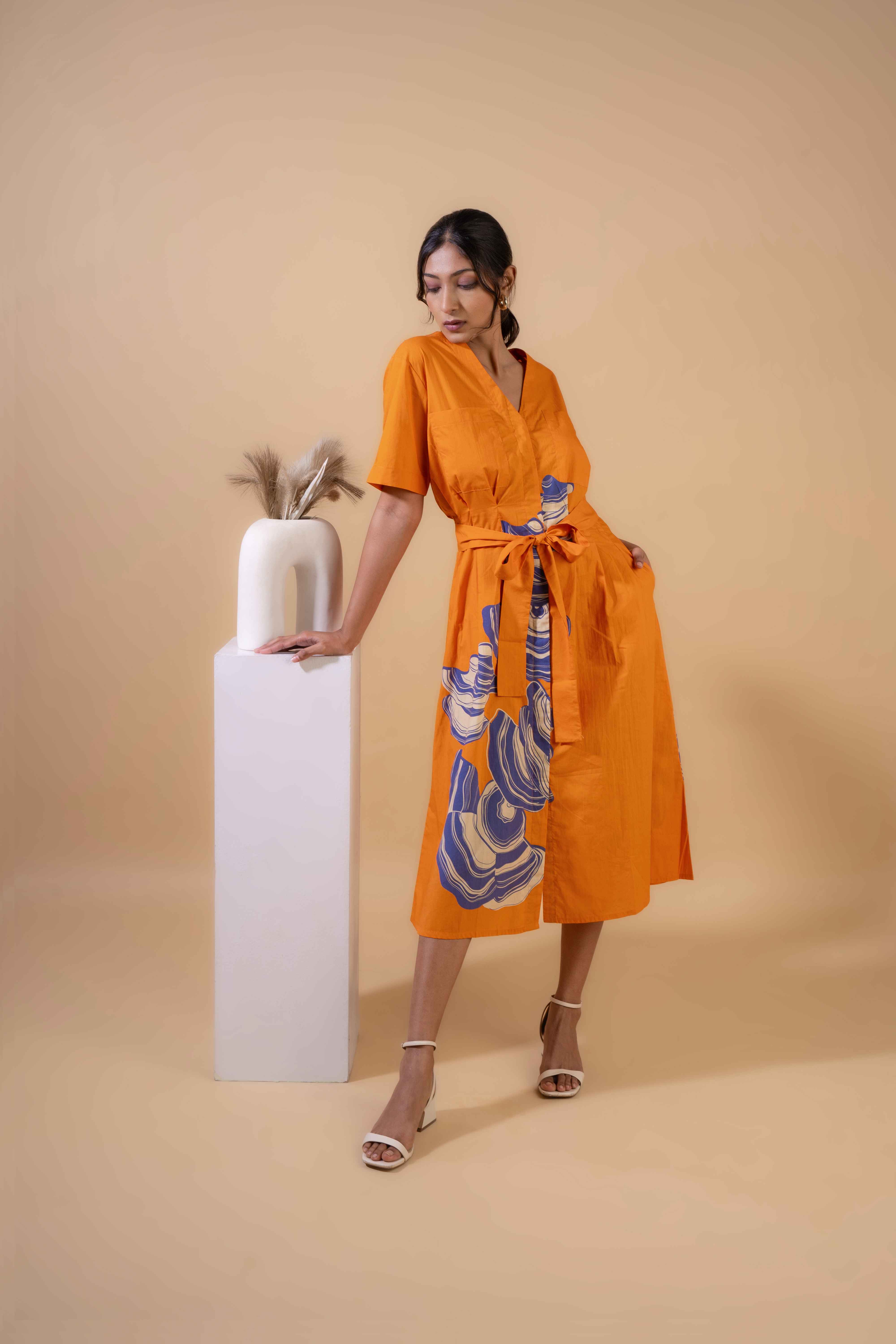 Tangerine Wave Dress