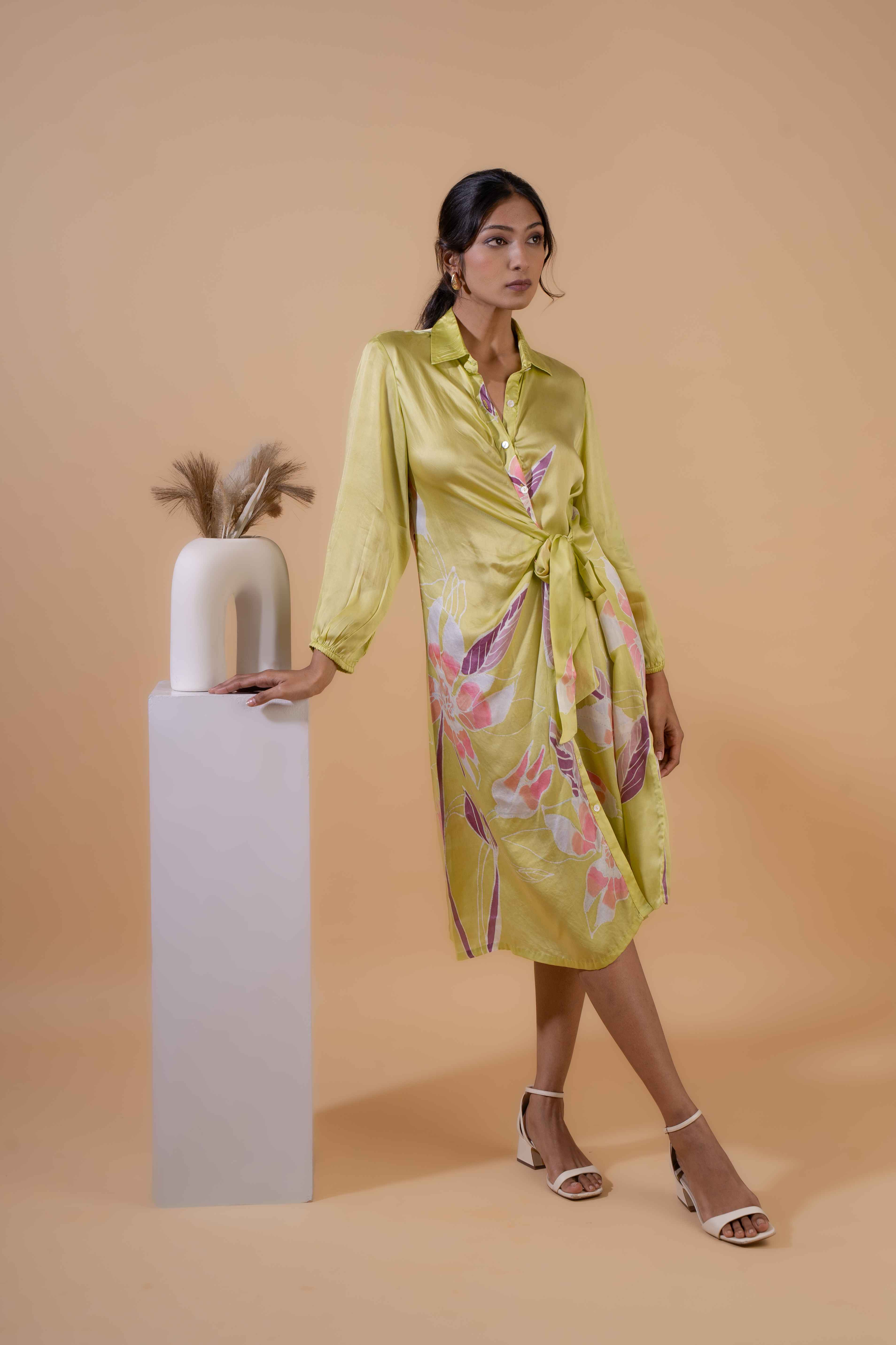 Lime Blossom Shirt Dress