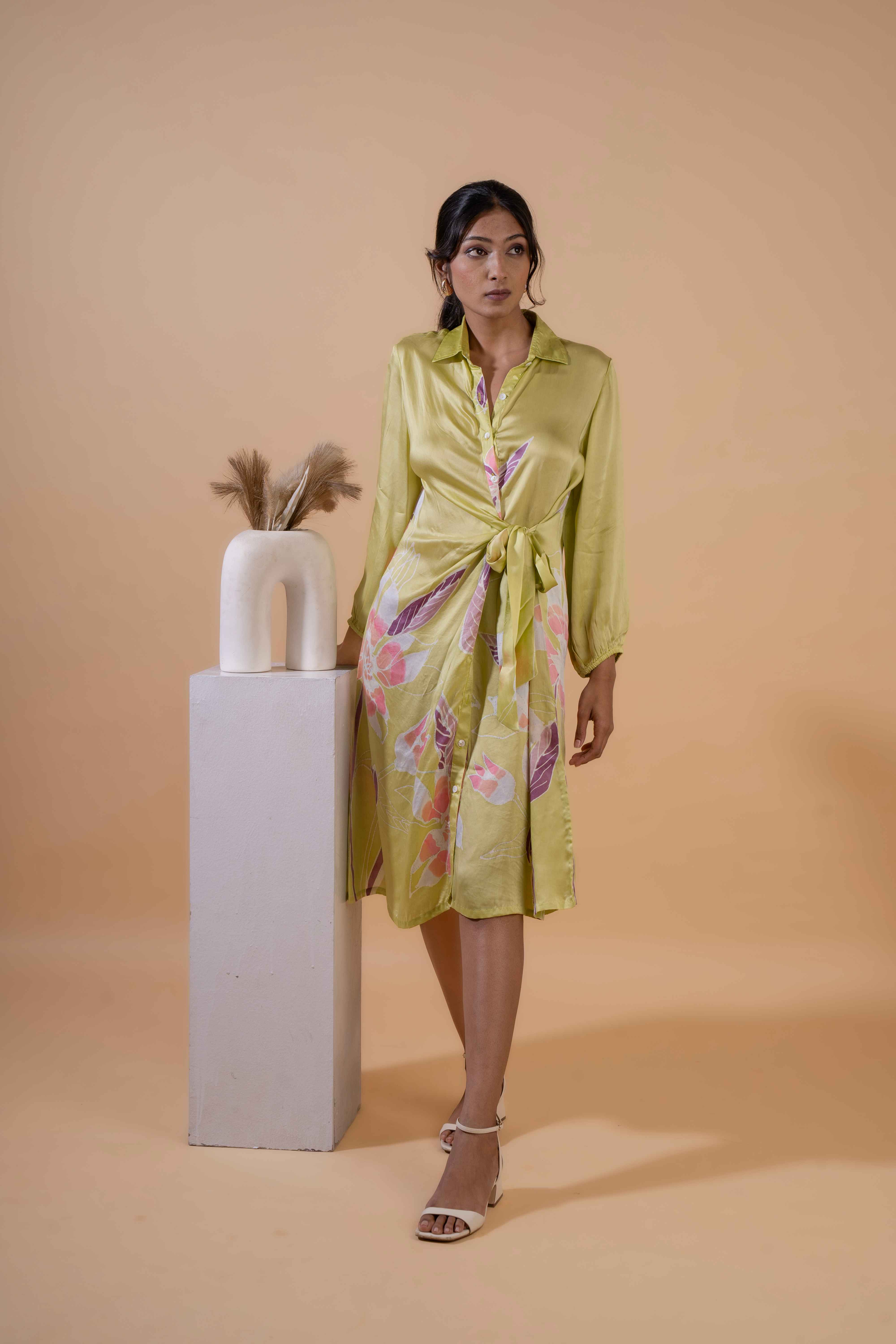 Lime Blossom Shirt Dress