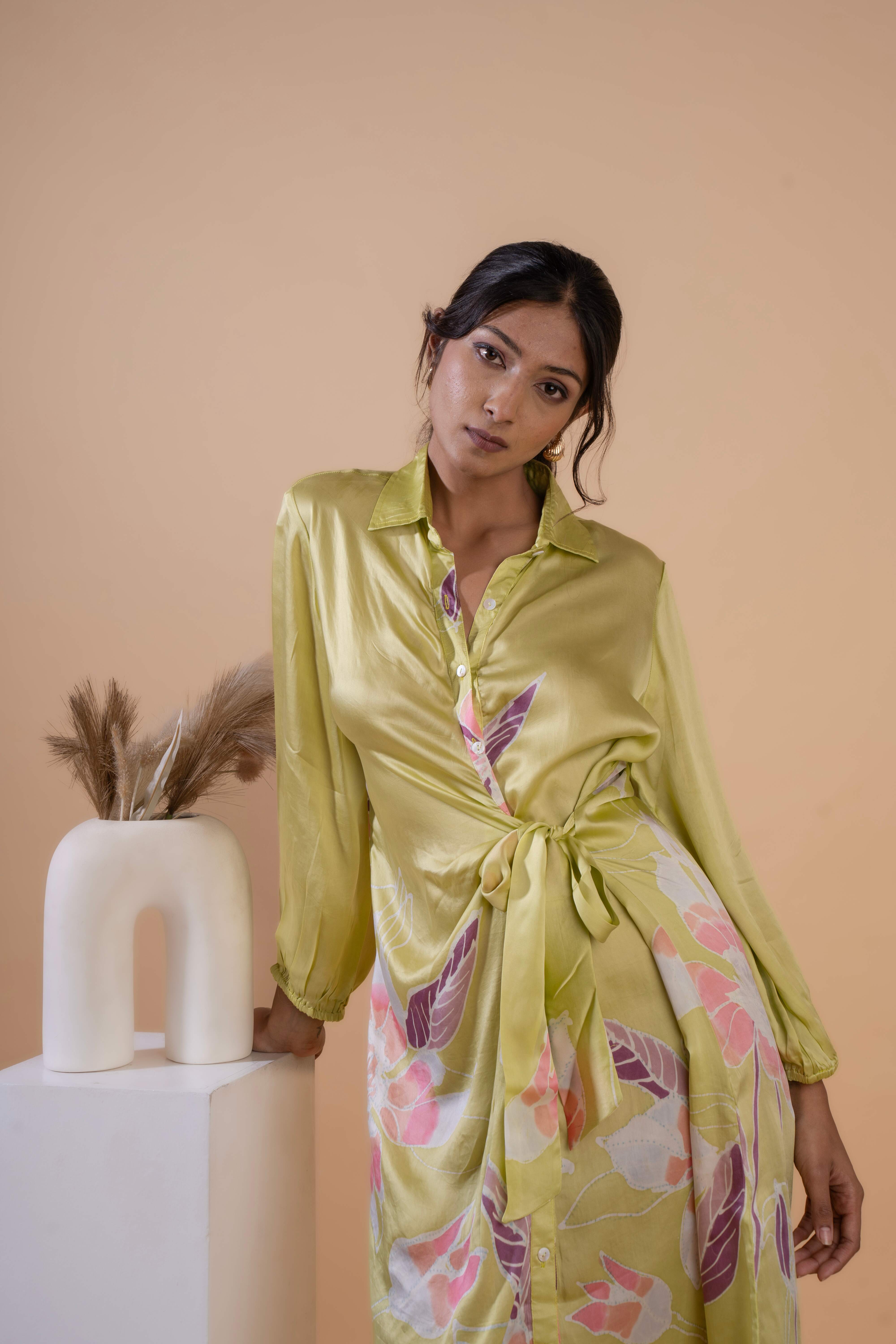 Lime Blossom Shirt Dress