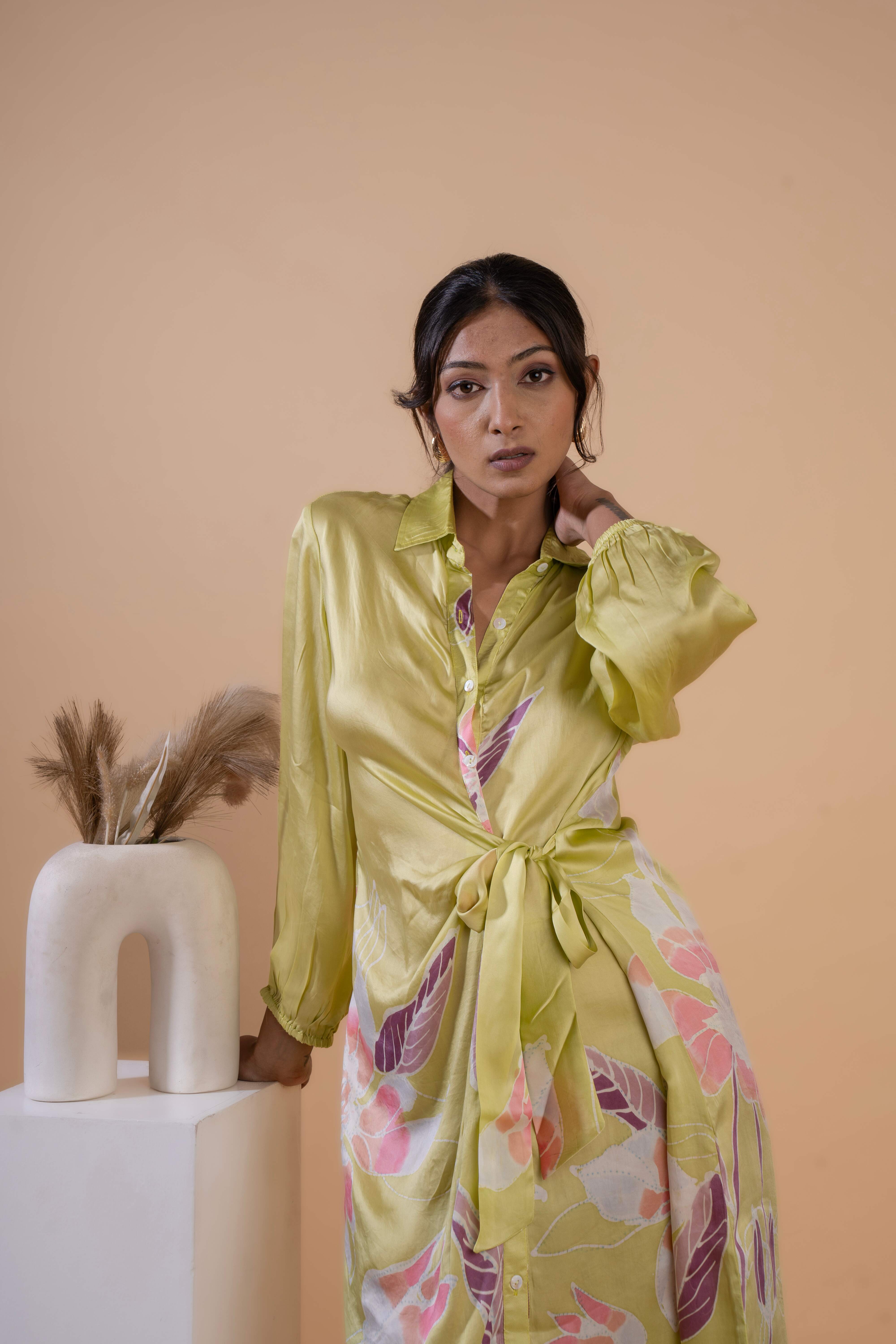 Lime Blossom Shirt Dress