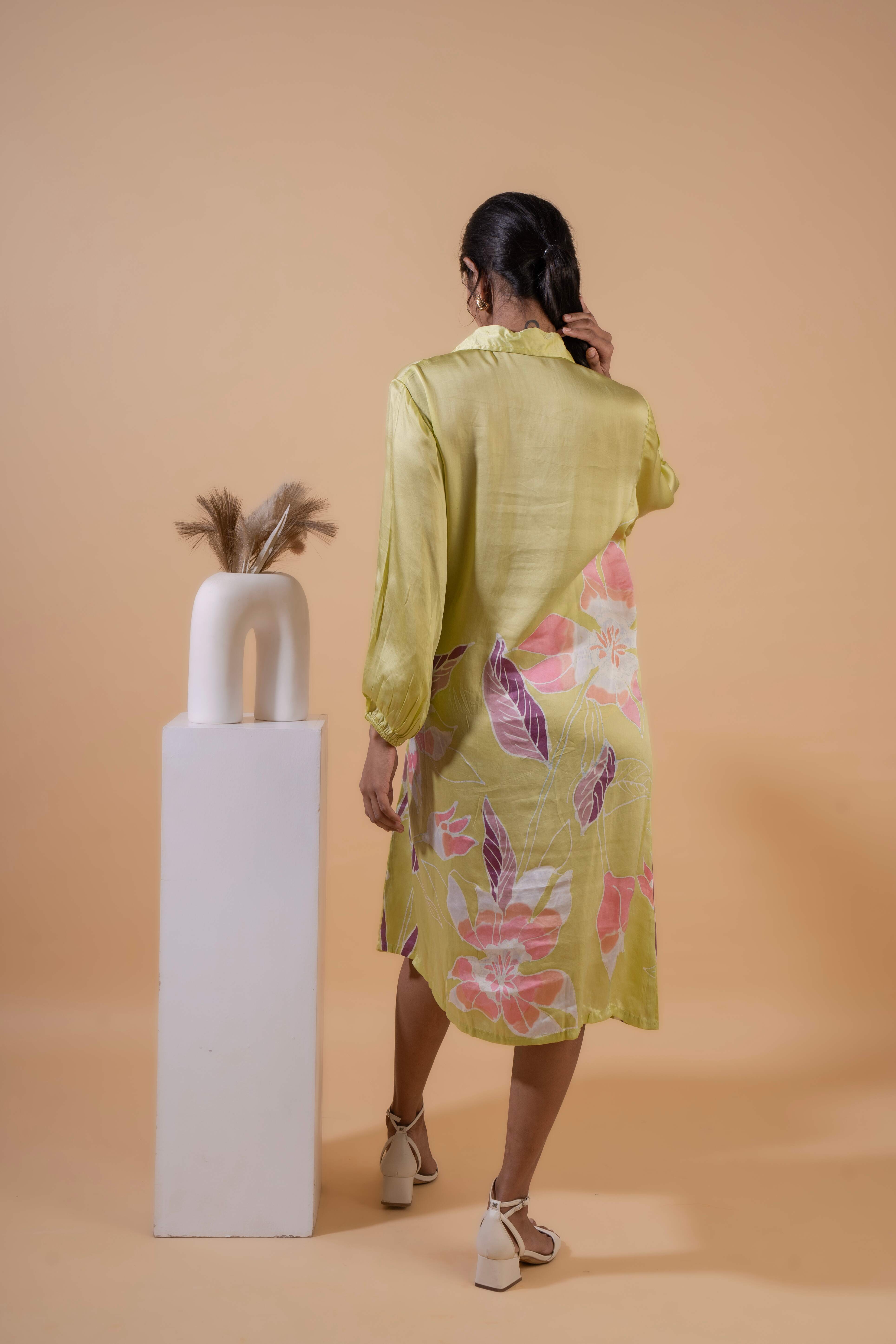 Lime Blossom Shirt Dress