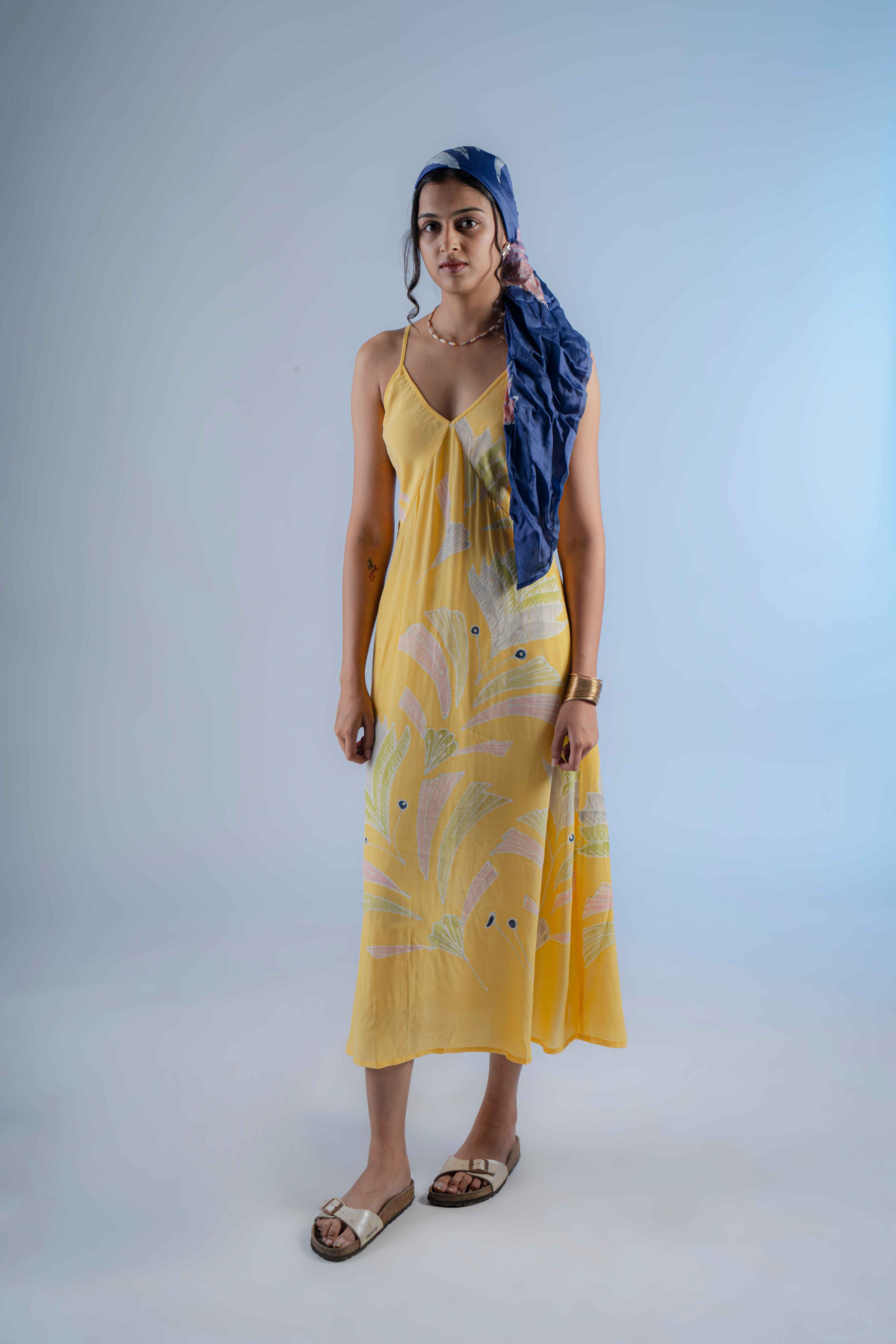 Sunlit Fern Batik Dress