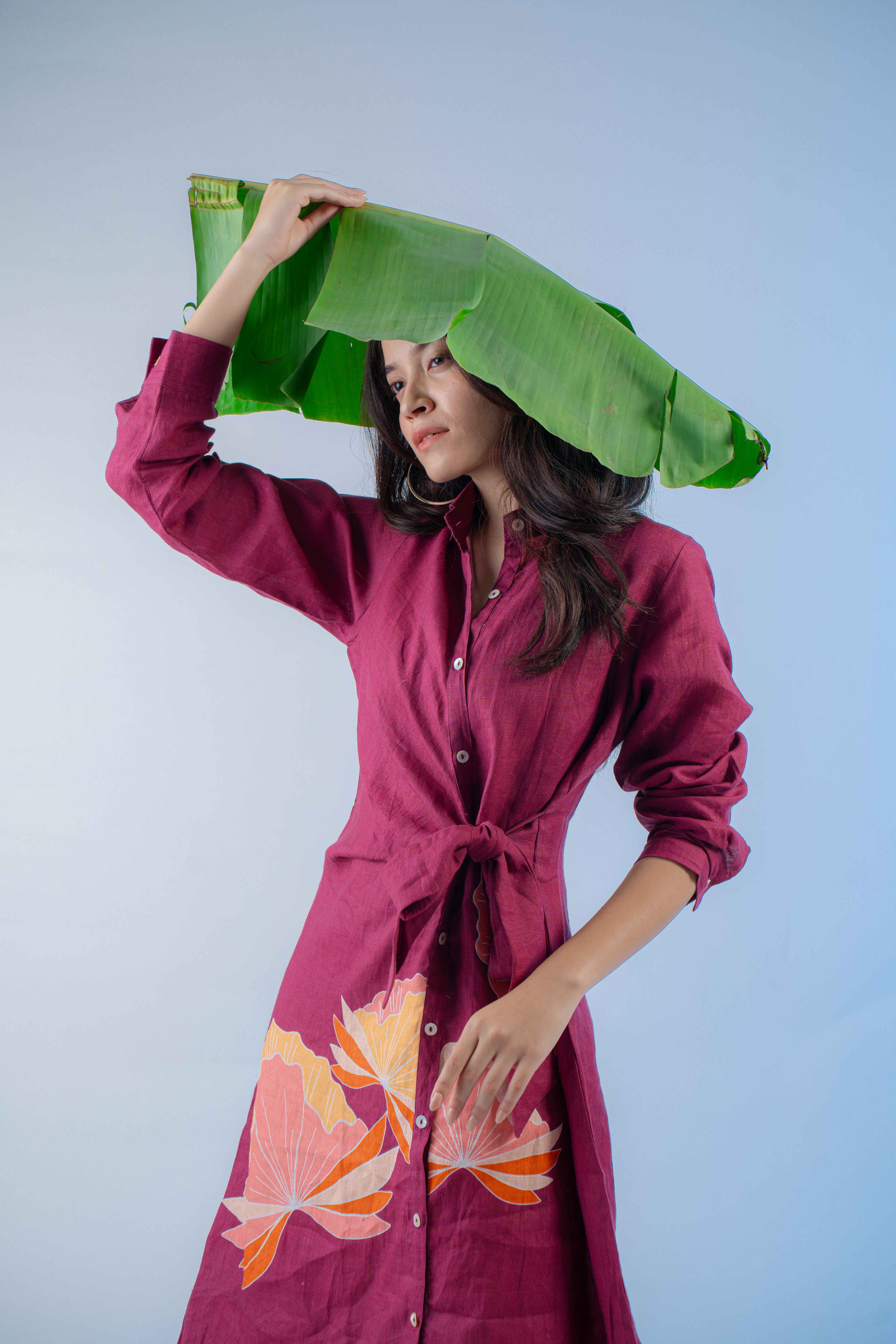 Crimson Petal Shirt Dress