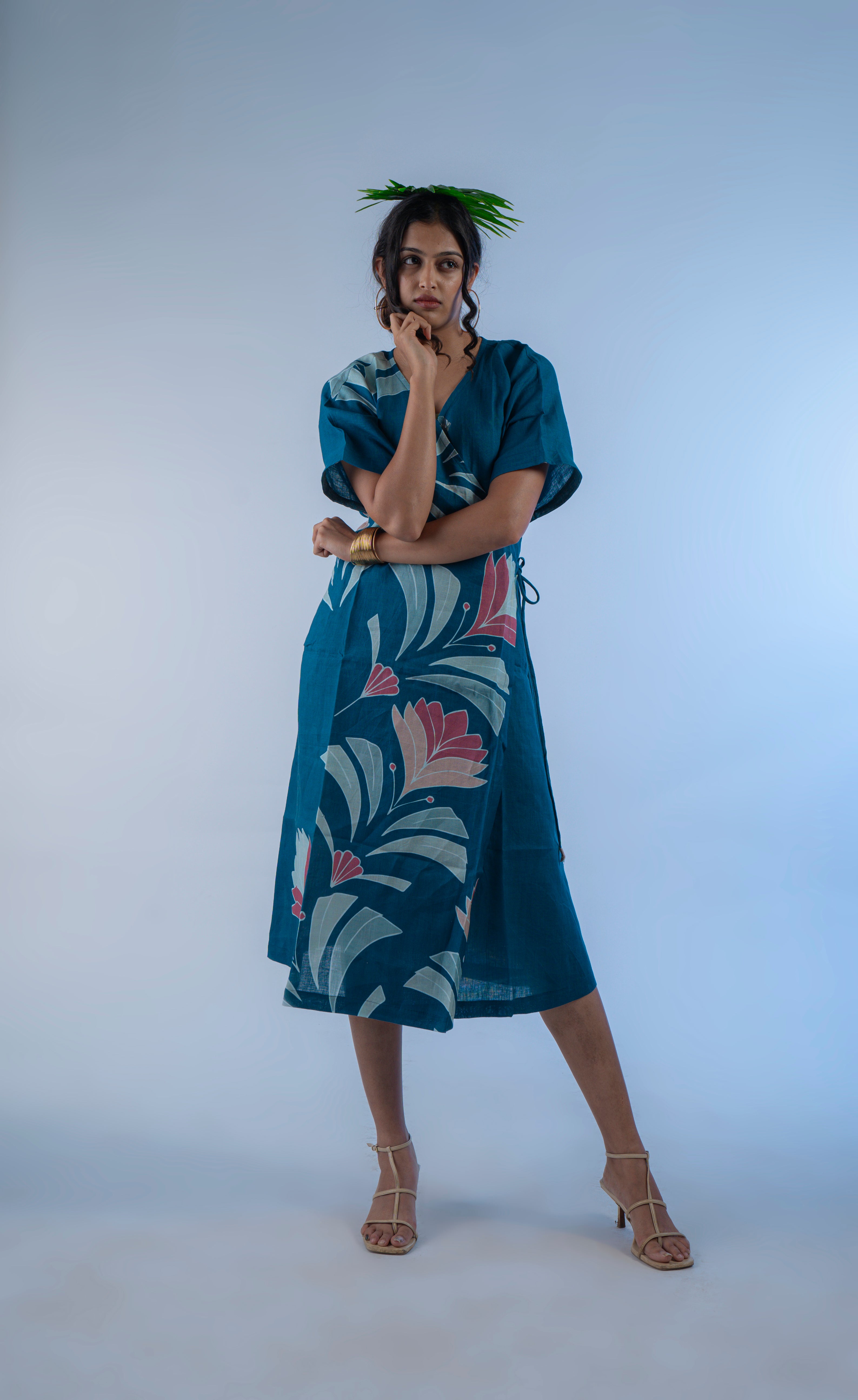 TEAL WRAP DRESS