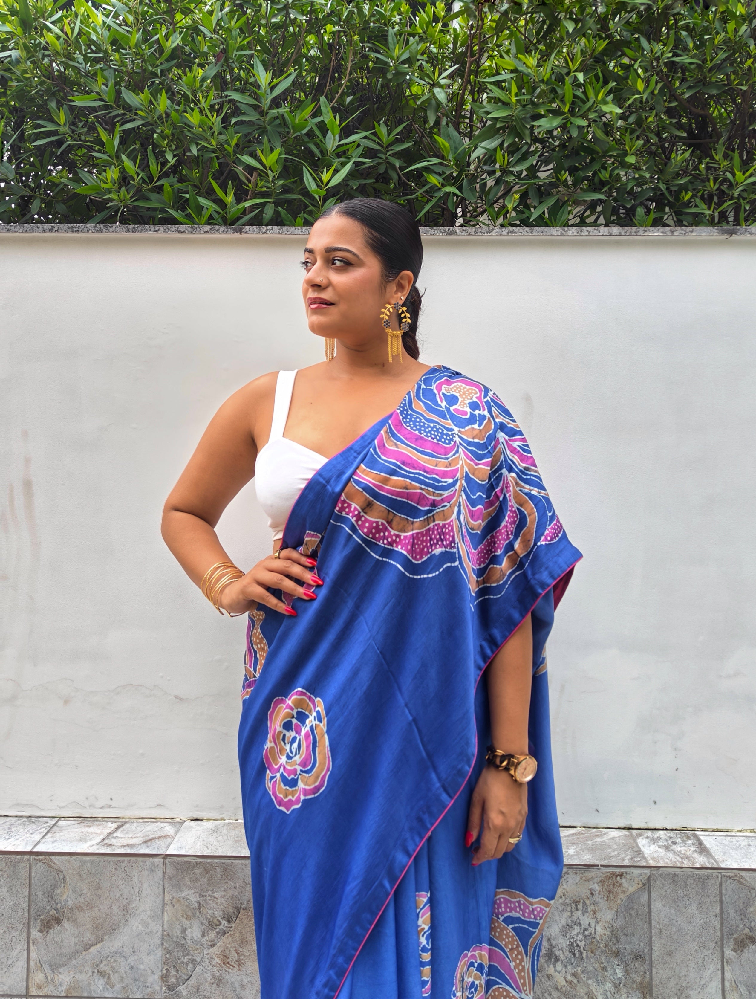 Mystic Ink Batik Cocktail Saree
