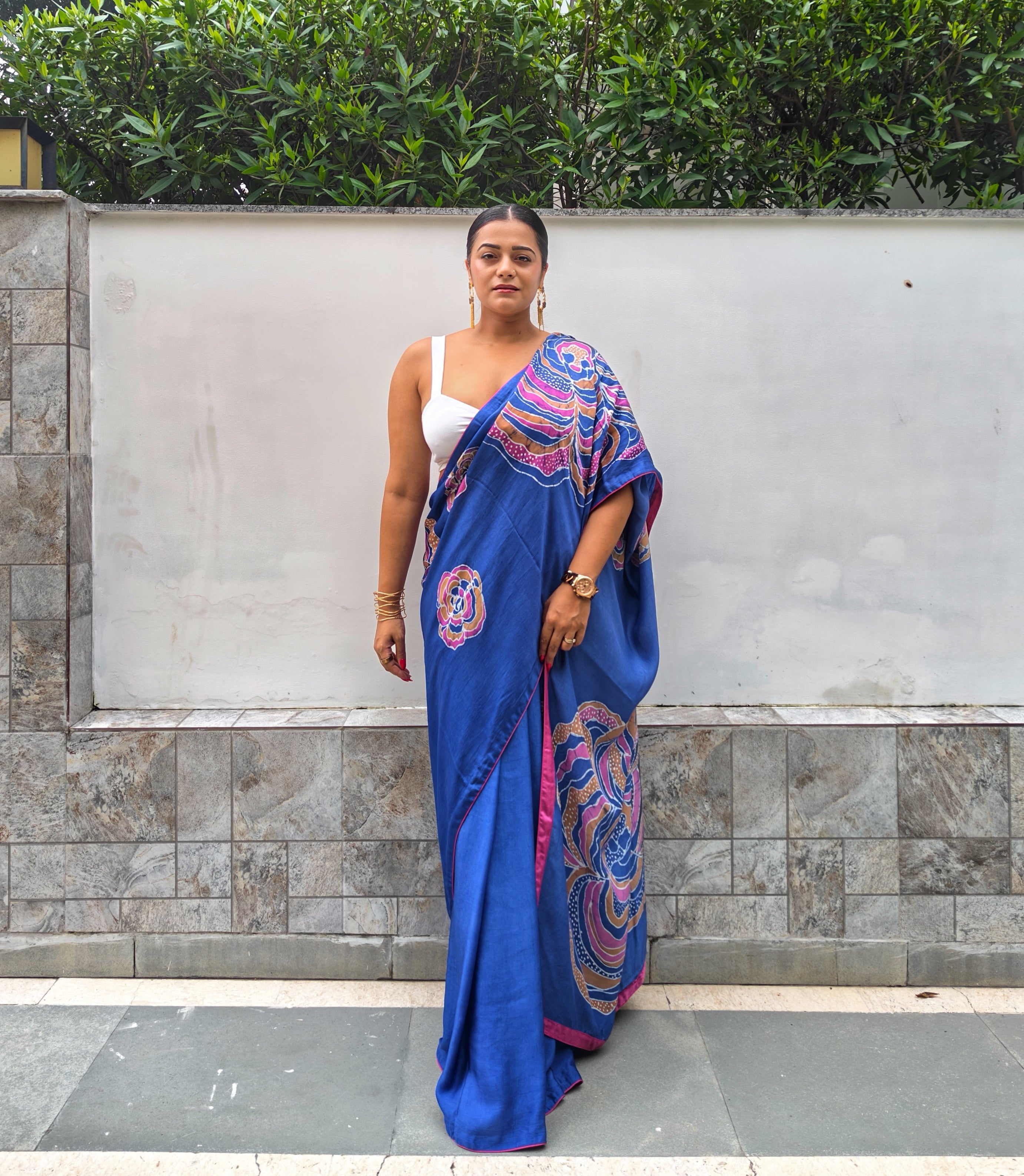 Mystic Ink Batik Cocktail Saree