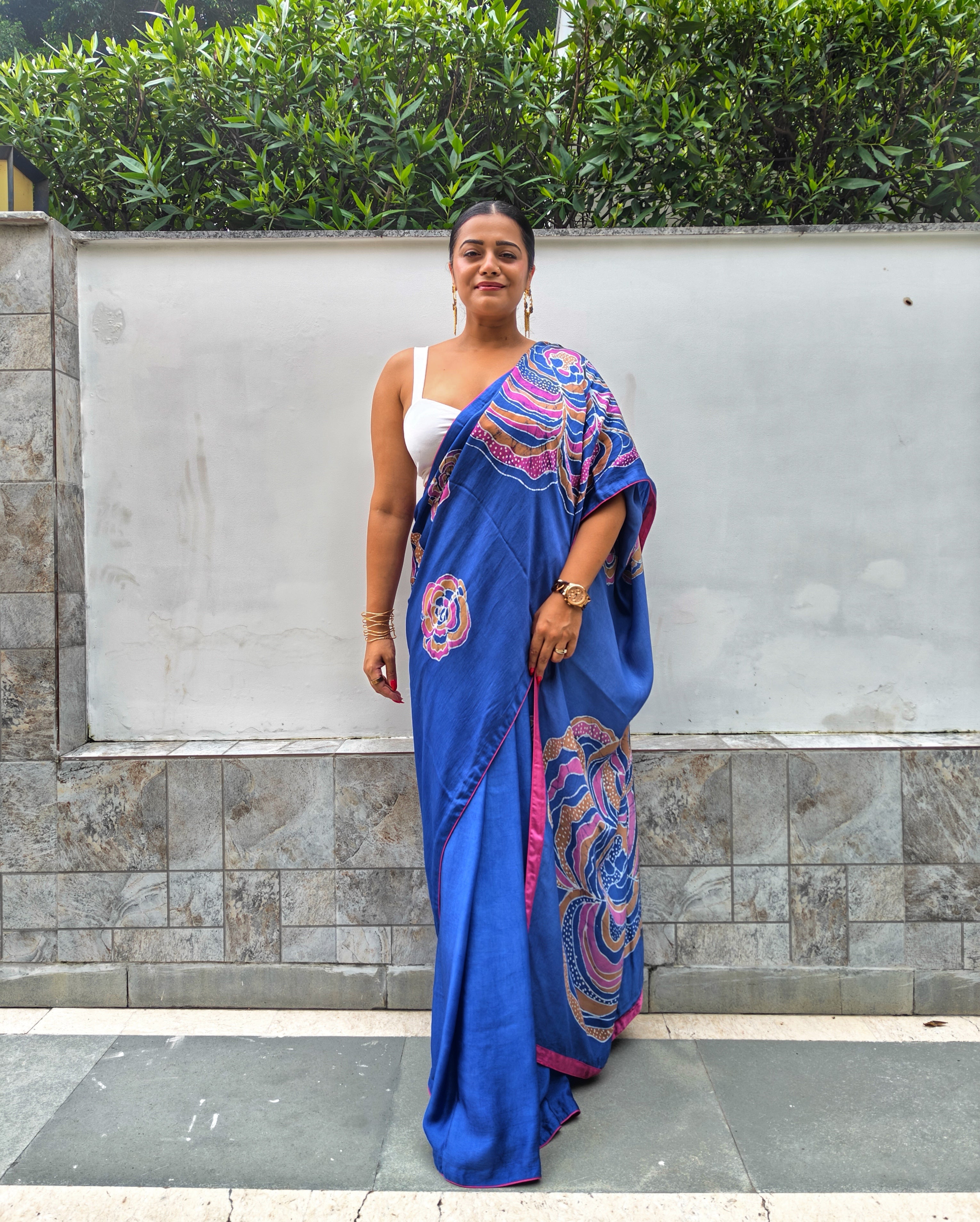 Mystic Ink Batik Cocktail Saree