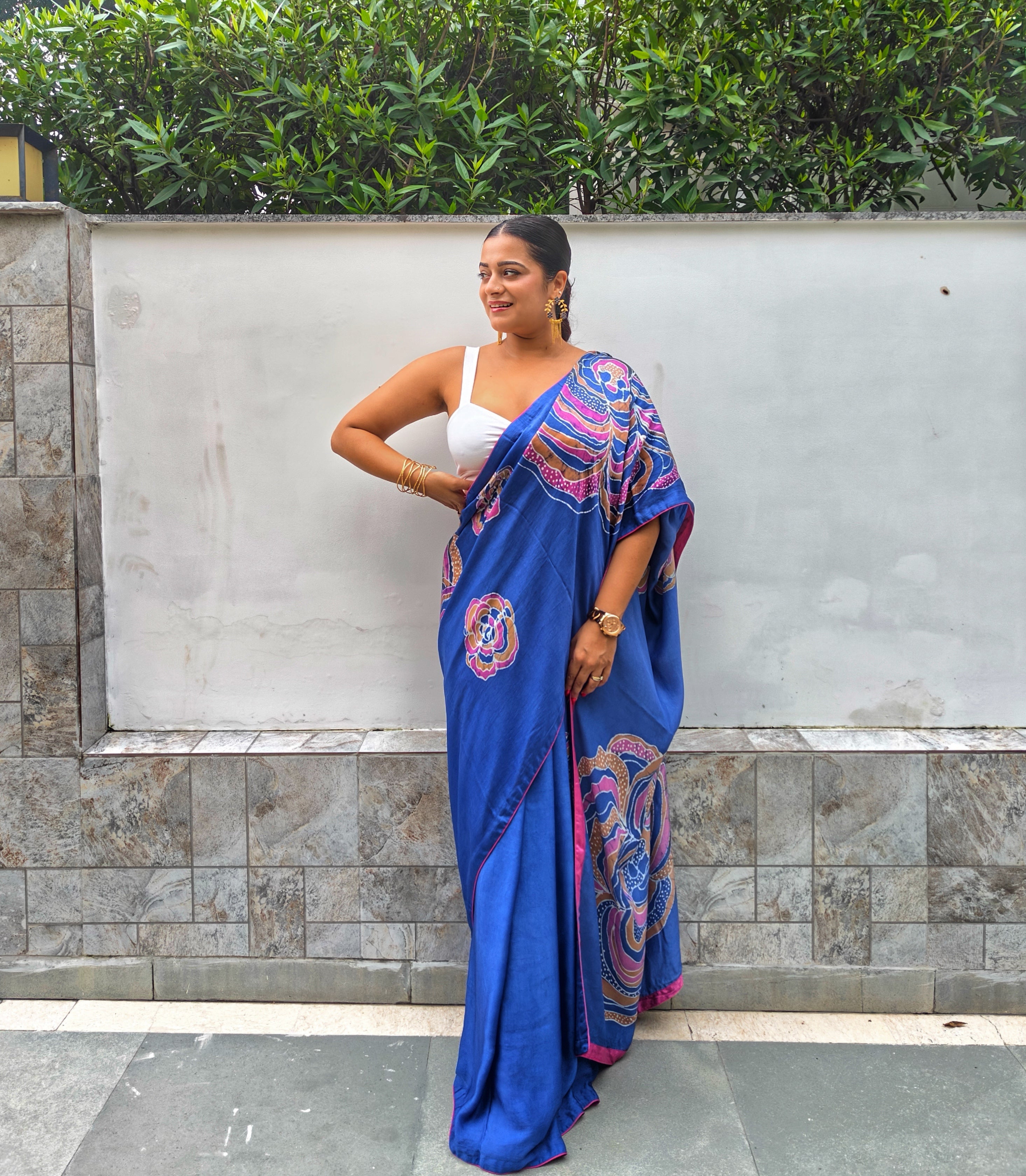 Mystic Ink Batik Cocktail Saree