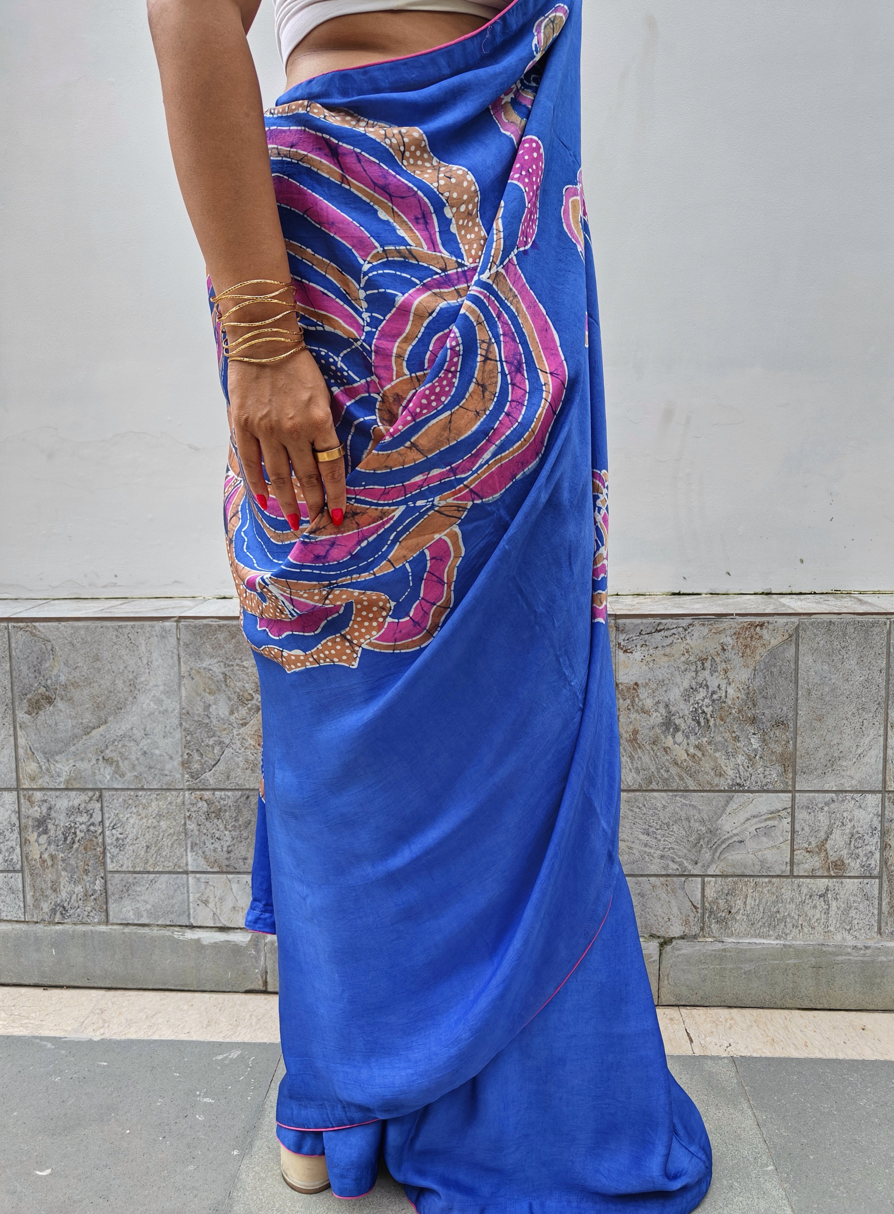 Mystic Ink Batik Cocktail Saree