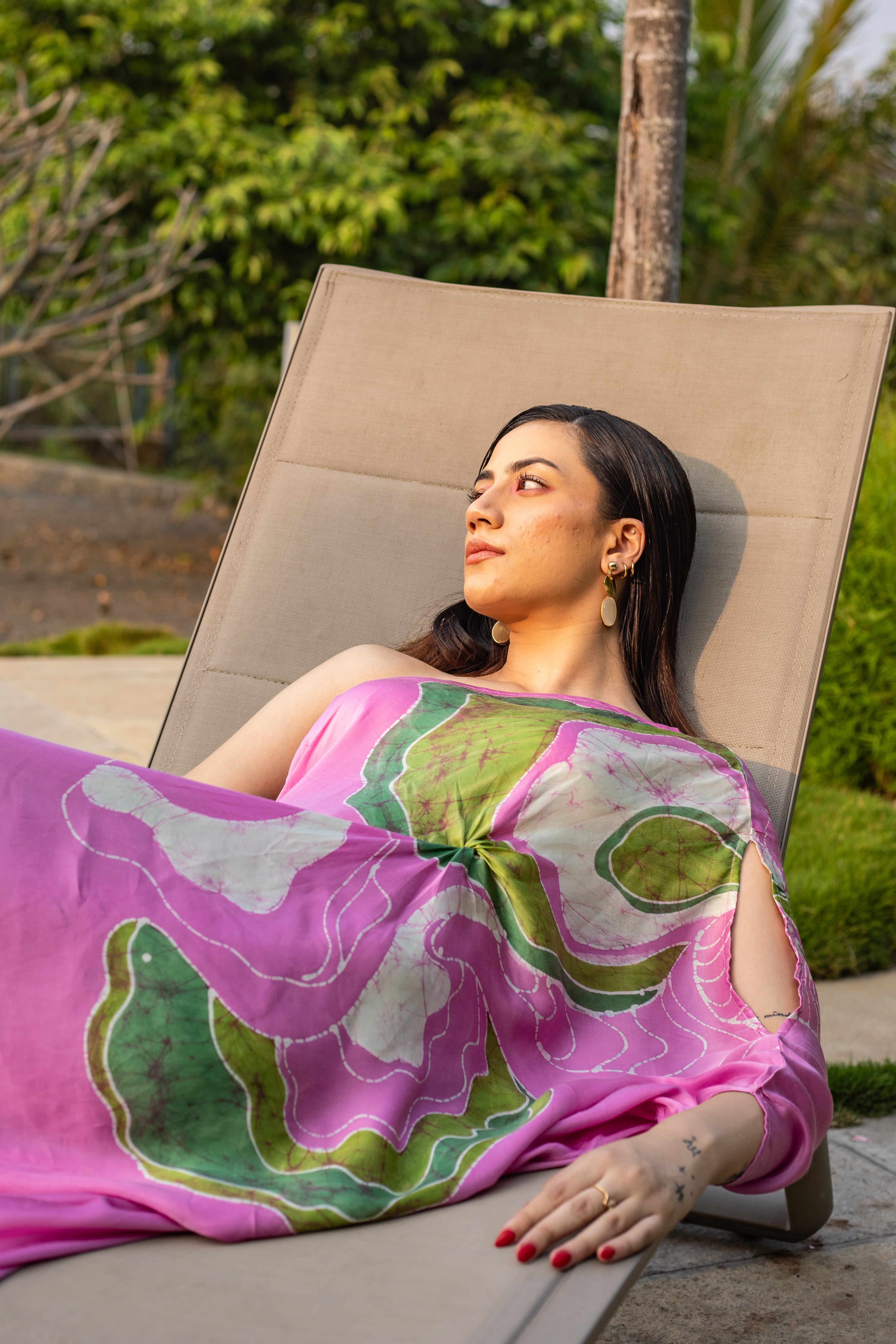 Fuchsia Glade Drape Dress