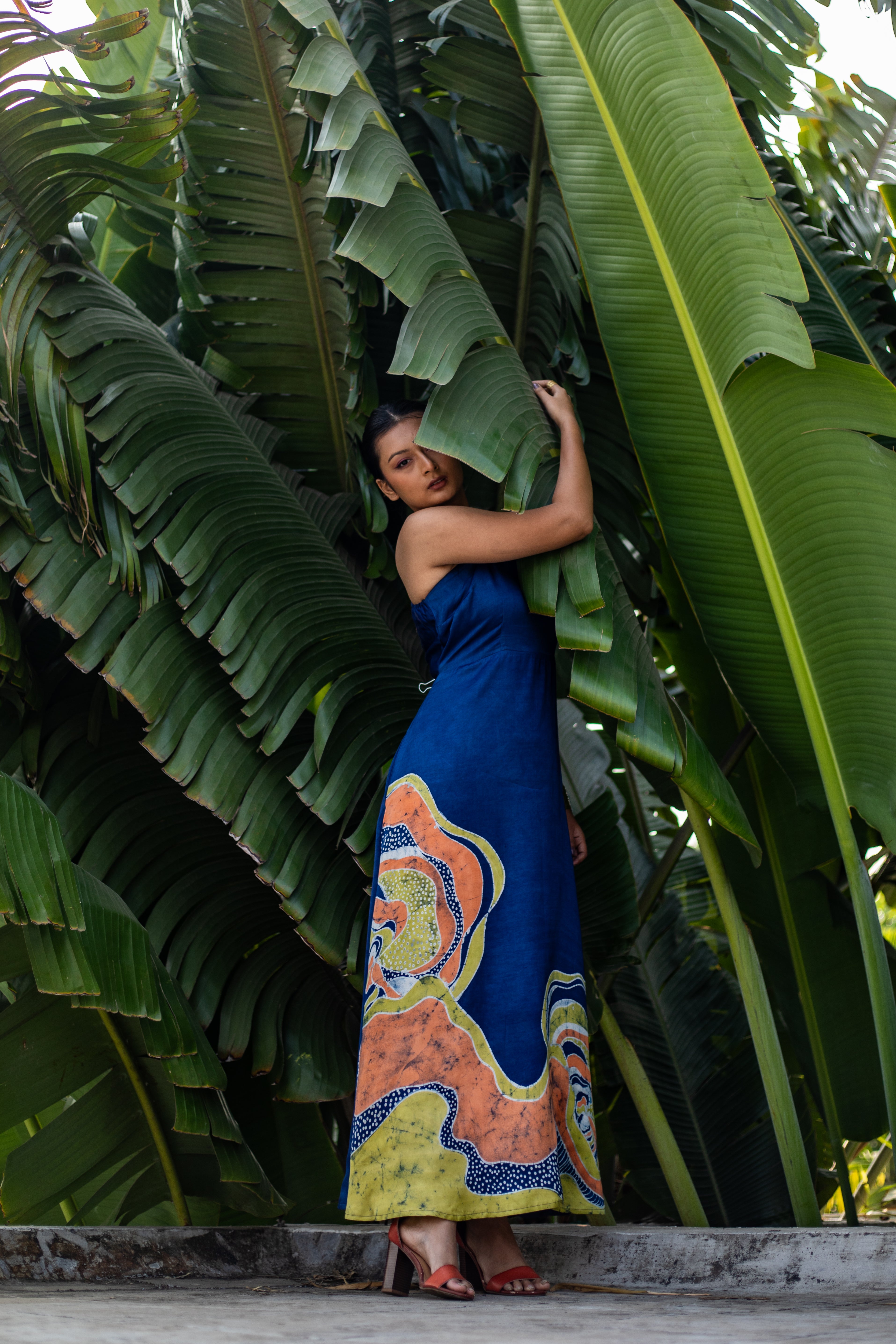 Indigo Fields Spaghetti Dress