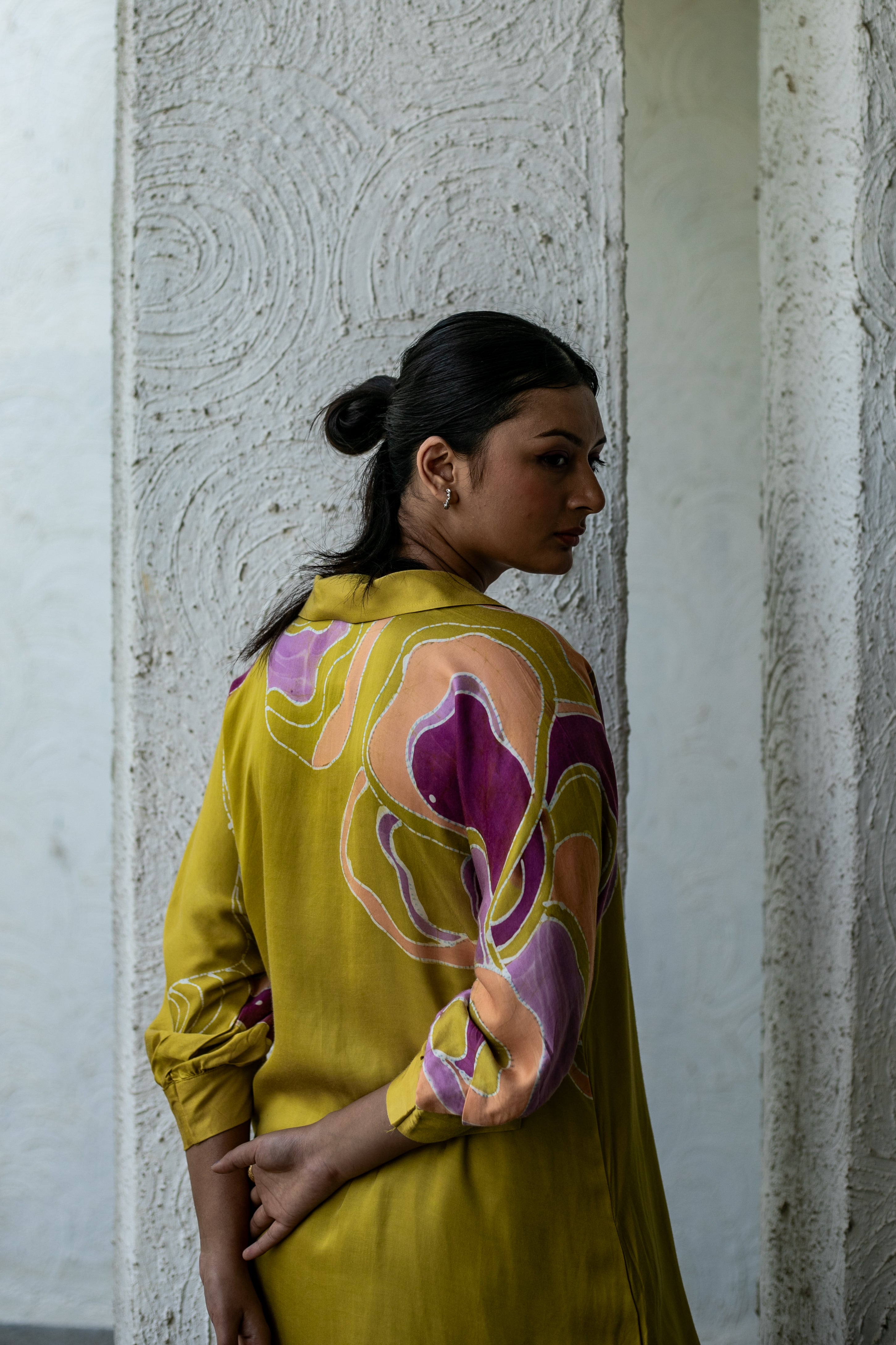Citrine Mycology Collared Kurta Set