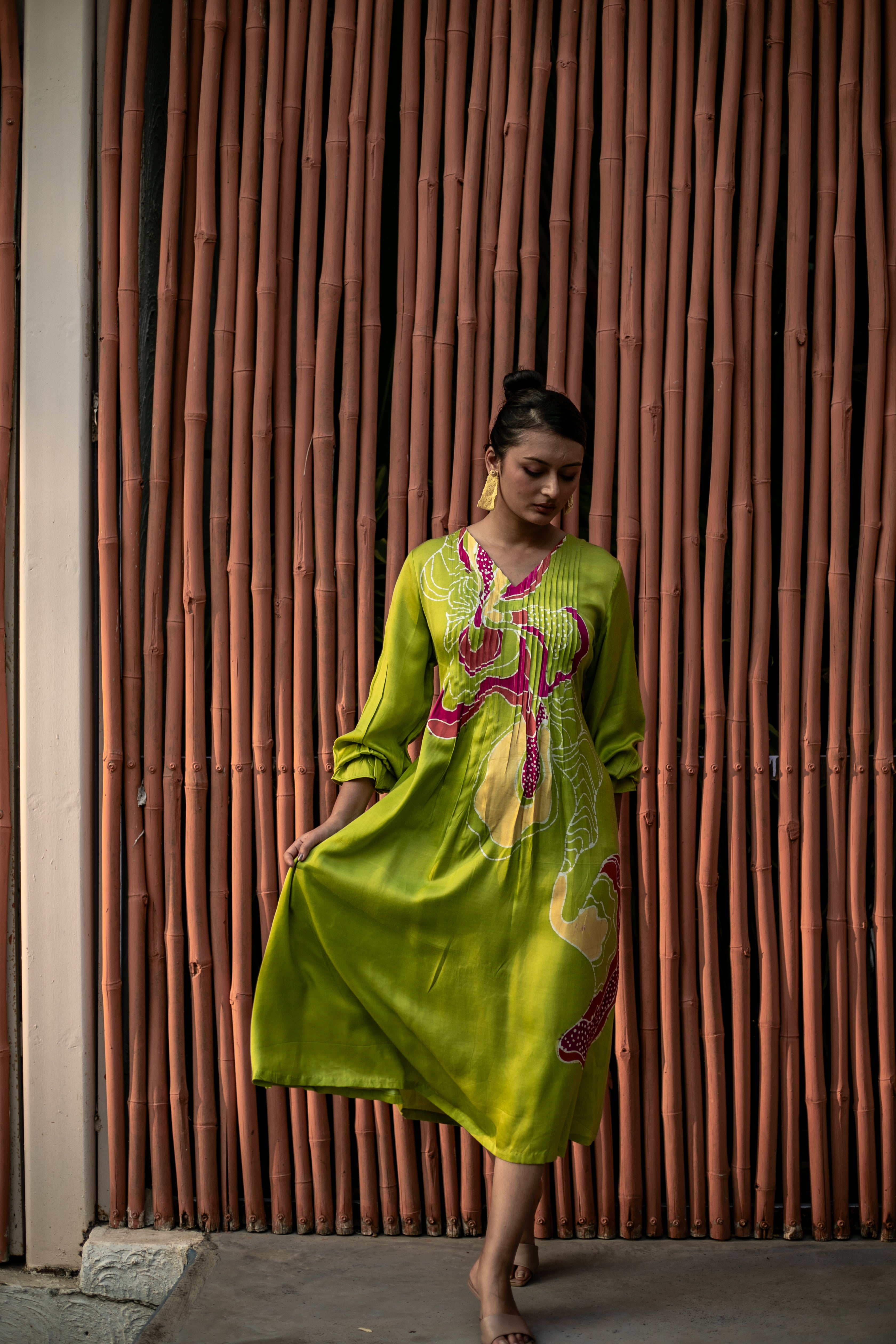 Verdant Batik Flow Dress