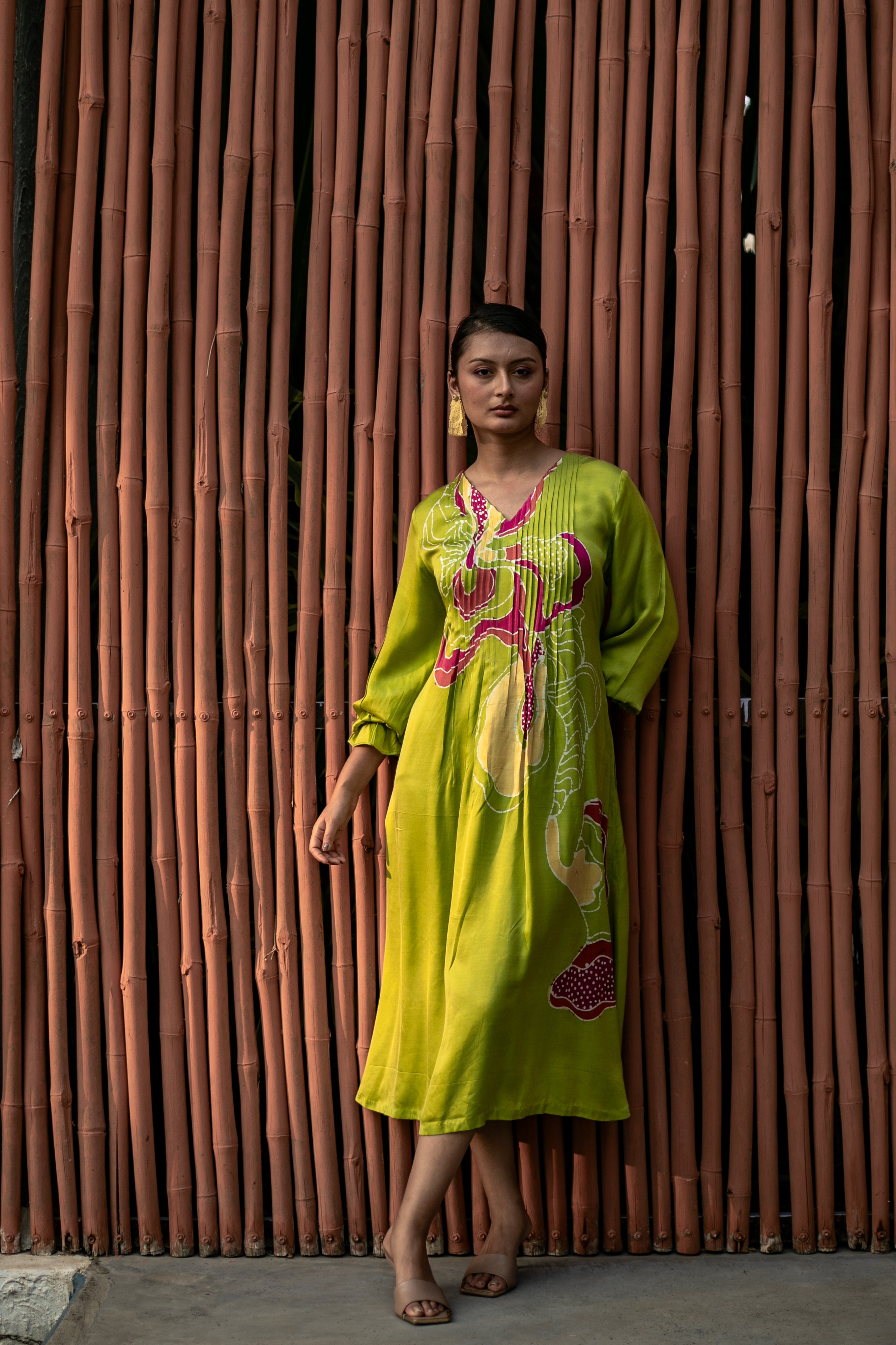 Verdant Batik Flow Dress