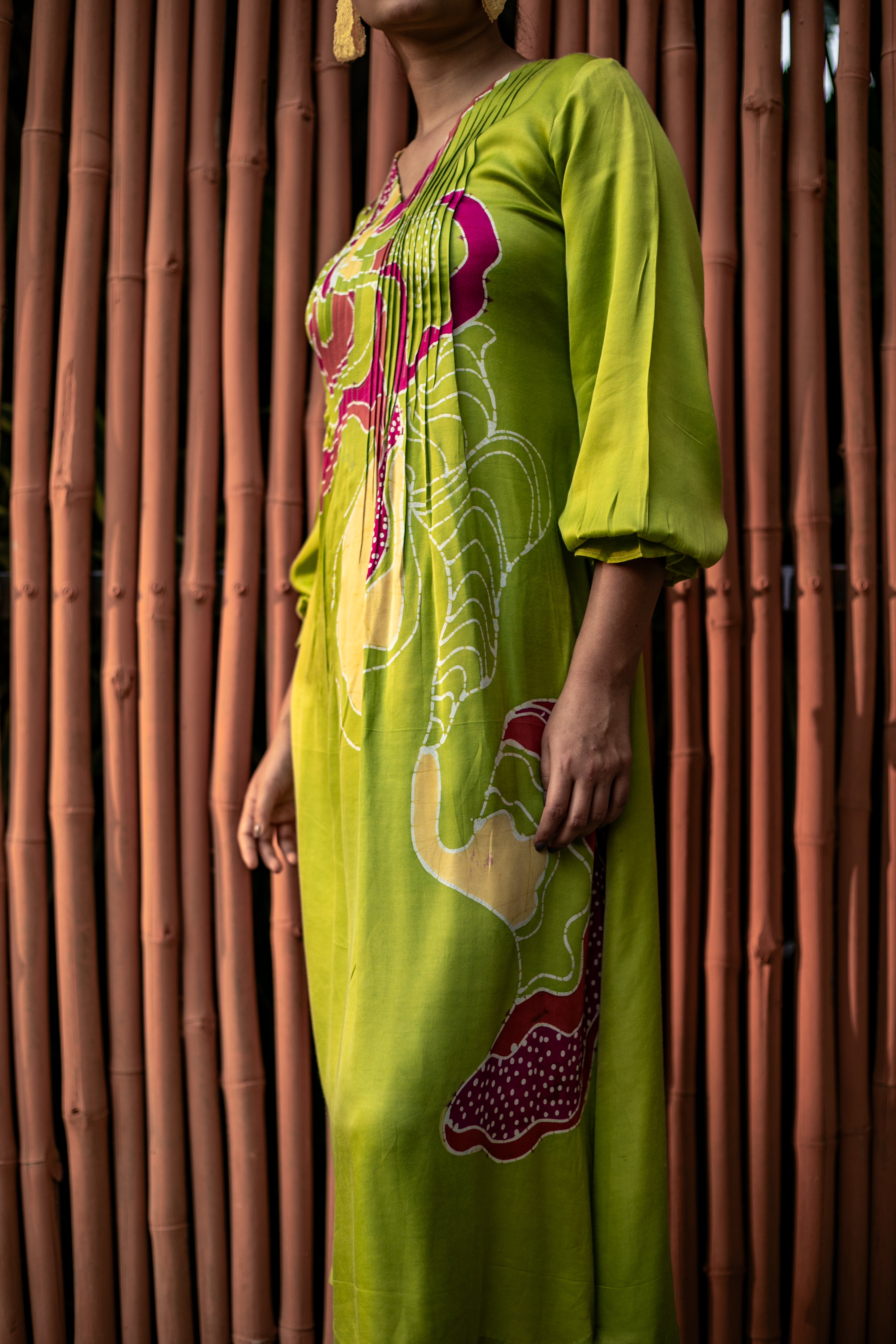 Verdant Batik Flow Dress