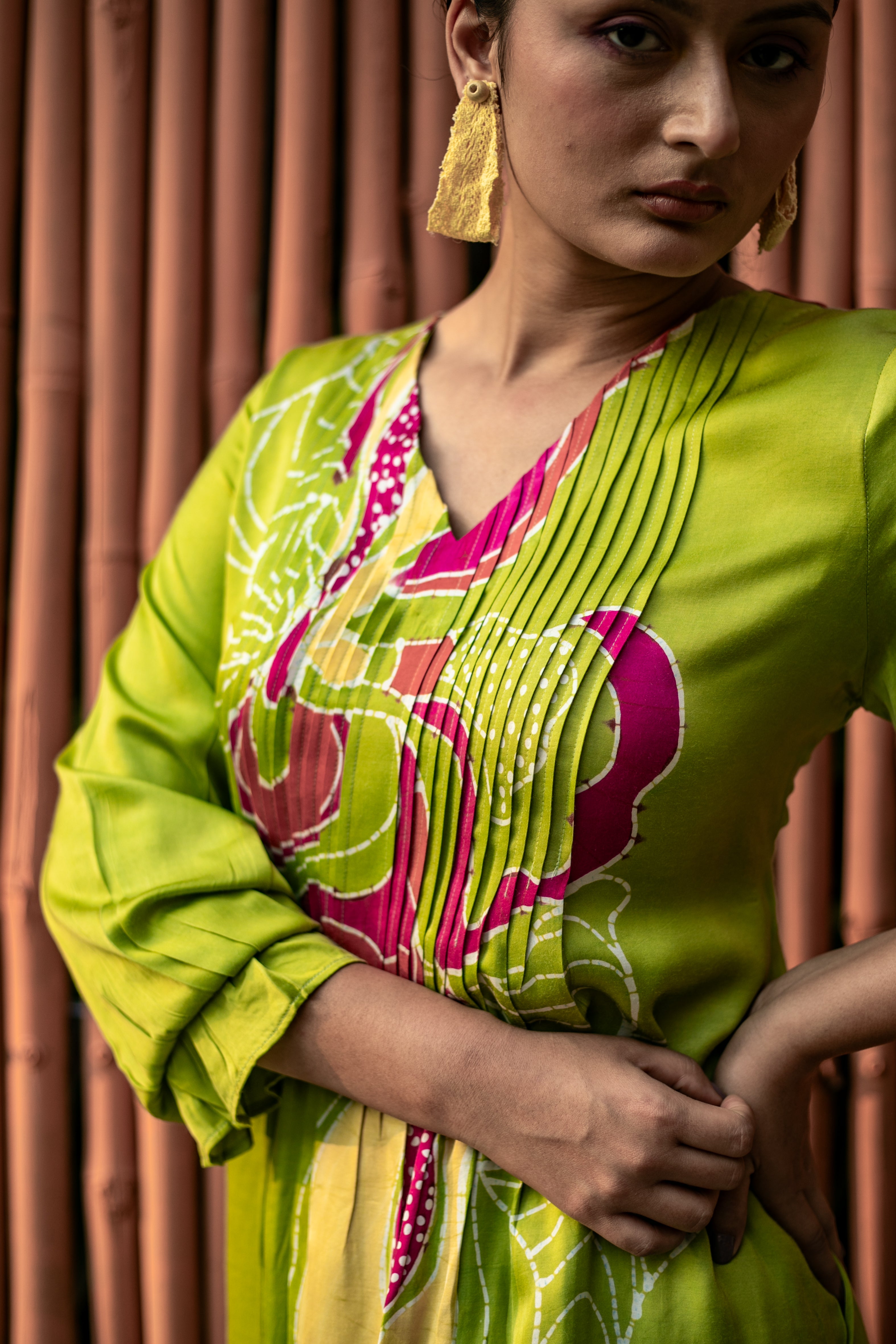 Verdant Batik Flow Dress