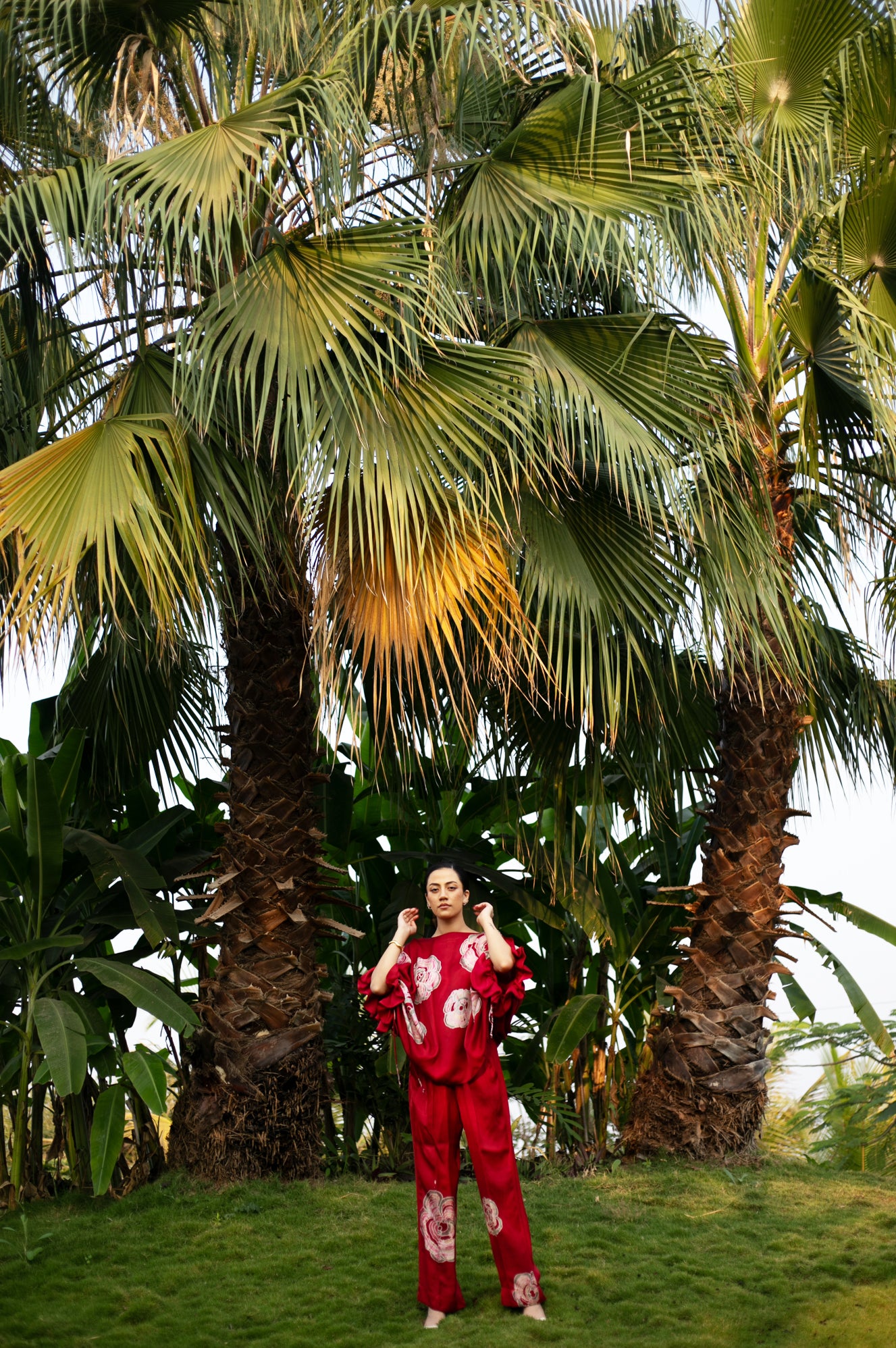 Crimson Batik Bloom Co-ord Set