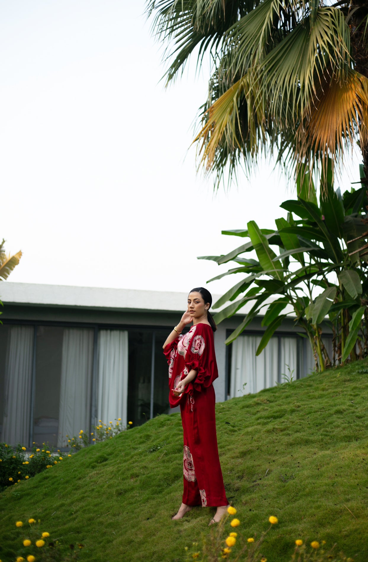 Crimson Batik Bloom Co-ord Set