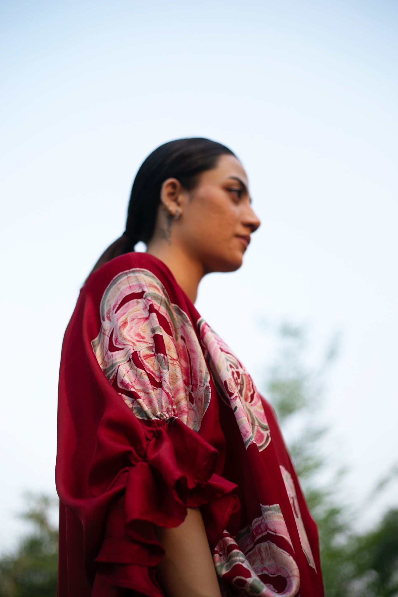 Crimson Batik Bloom Co-ord Set