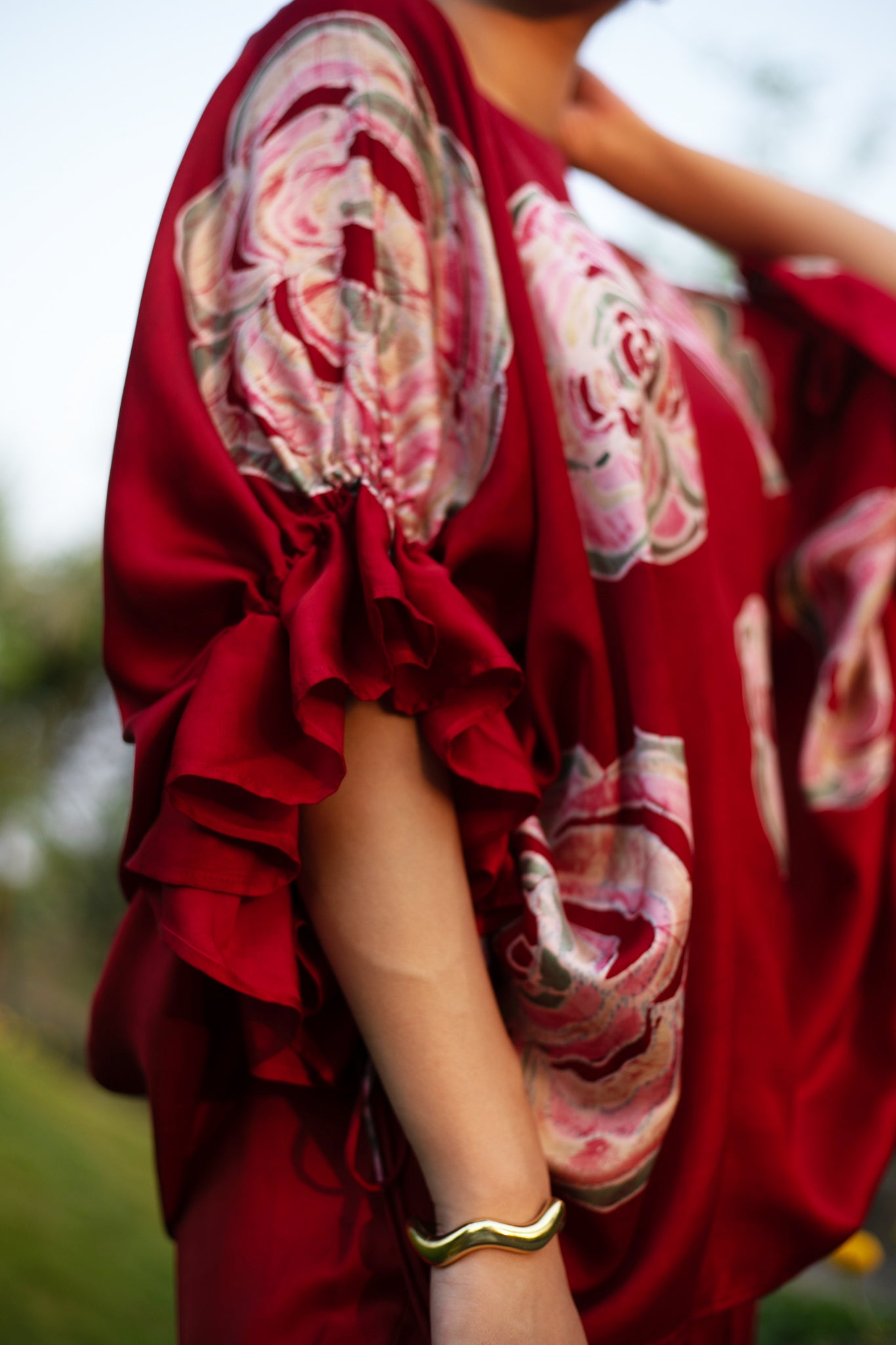 Crimson Batik Bloom Co-ord Set