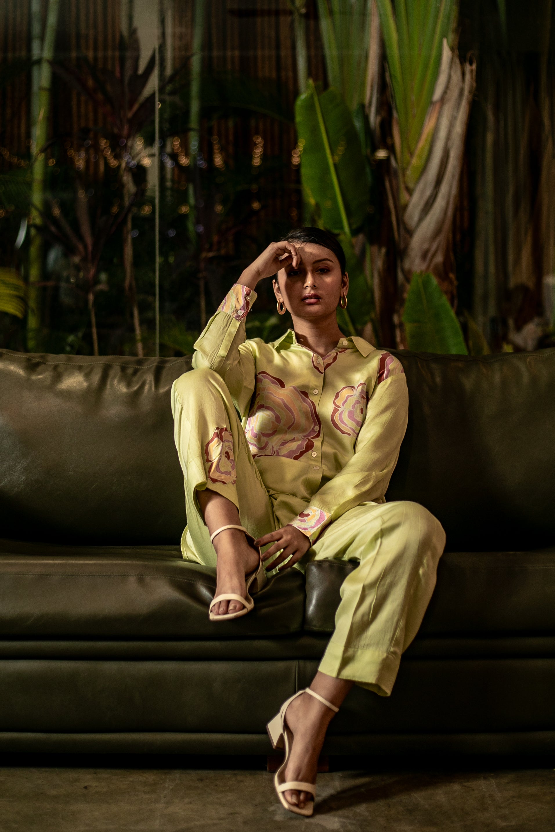 Lime Batik Bloom Co-ord Set