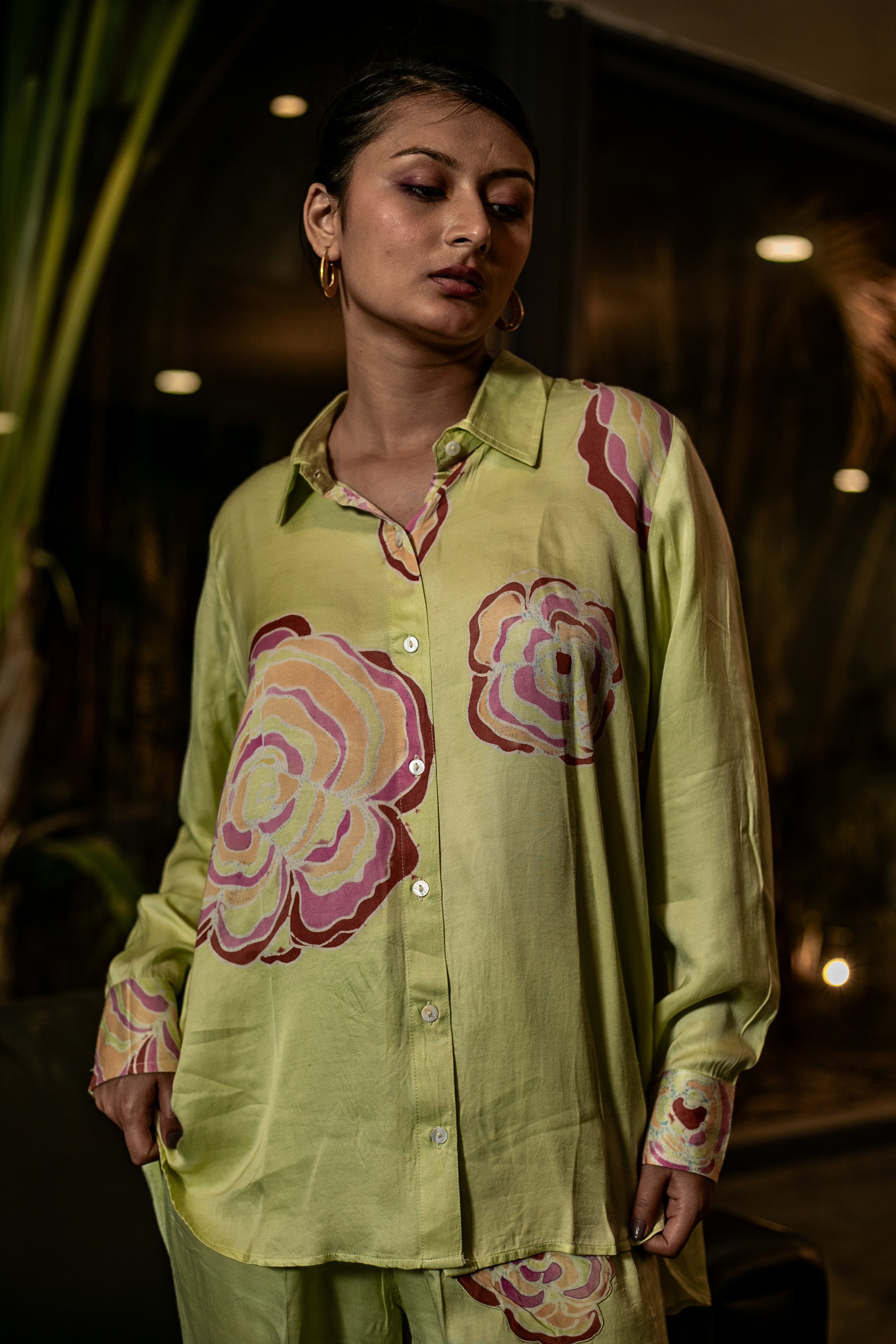 Lime Batik Bloom Co-ord Set