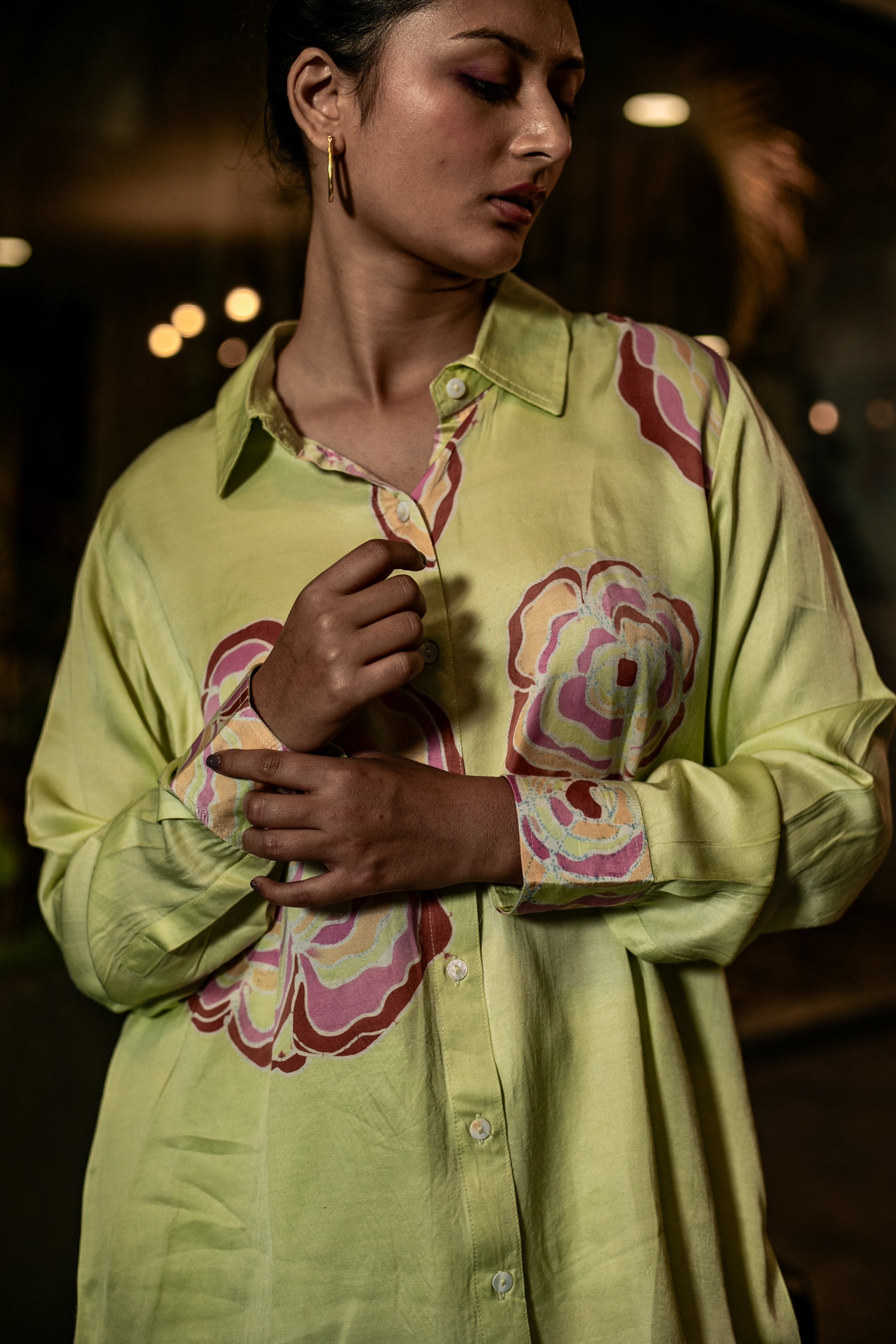 Lime Batik Bloom Co-ord Set