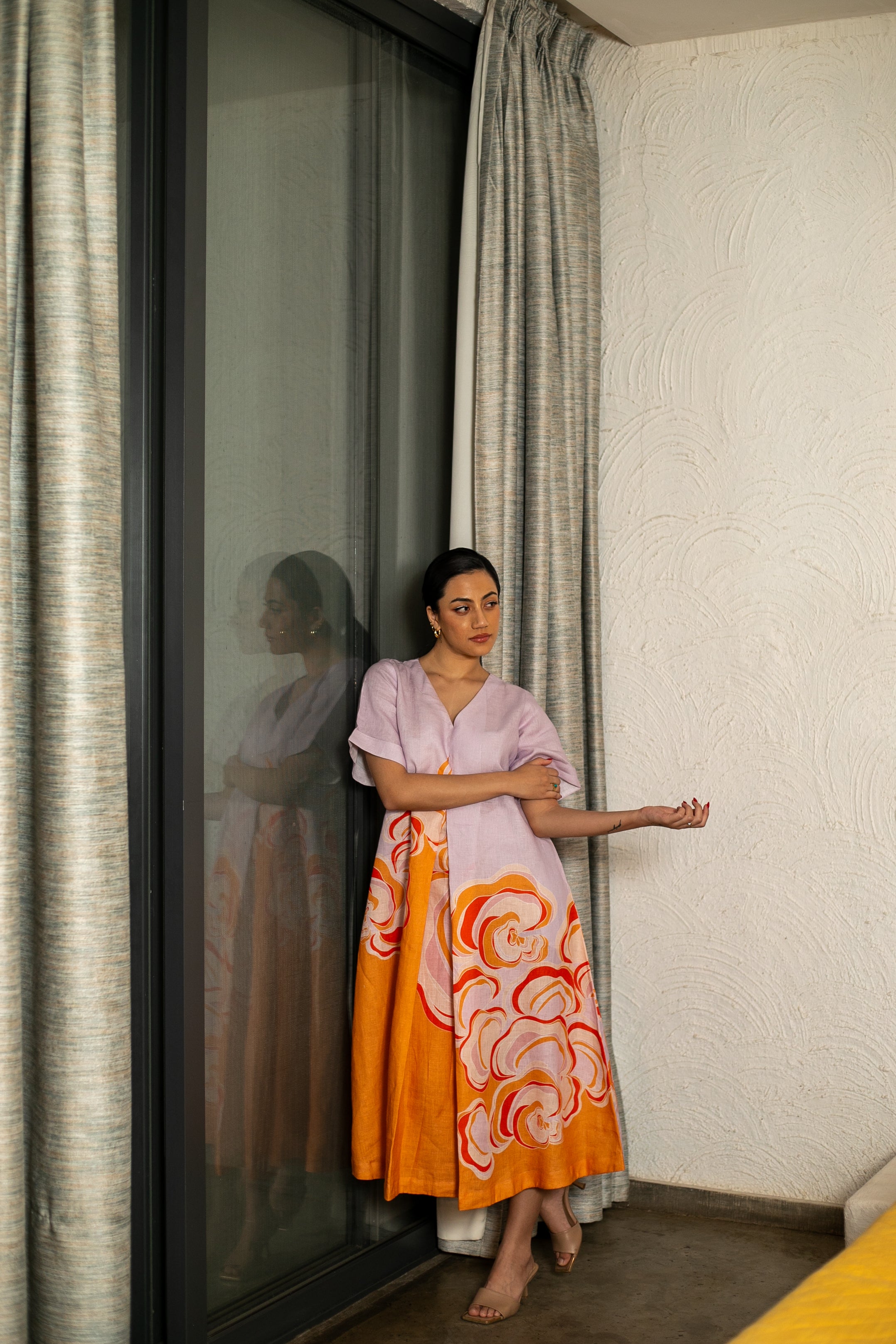 Sunset Spore Linen Dress