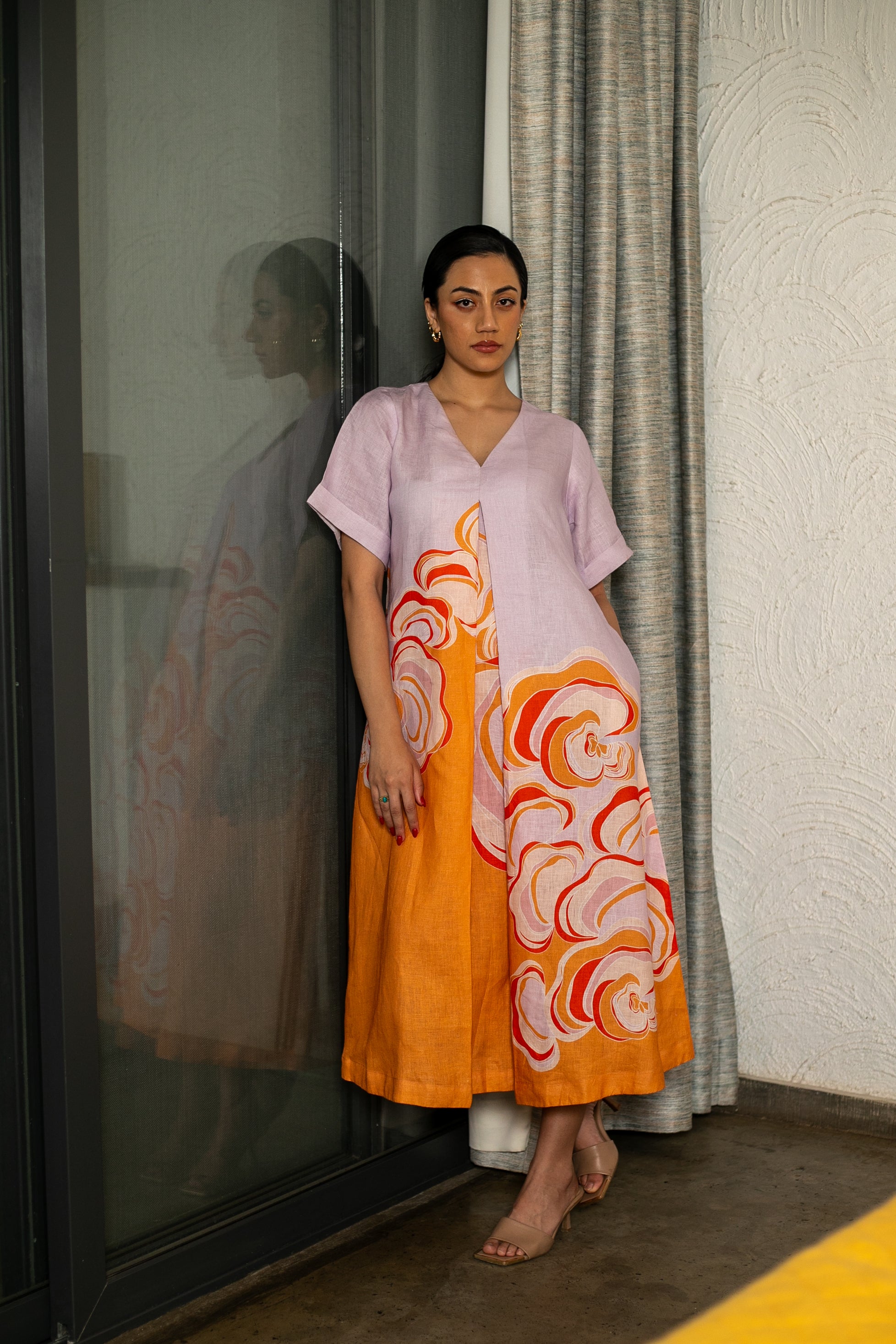 Sunset Spore Linen Dress
