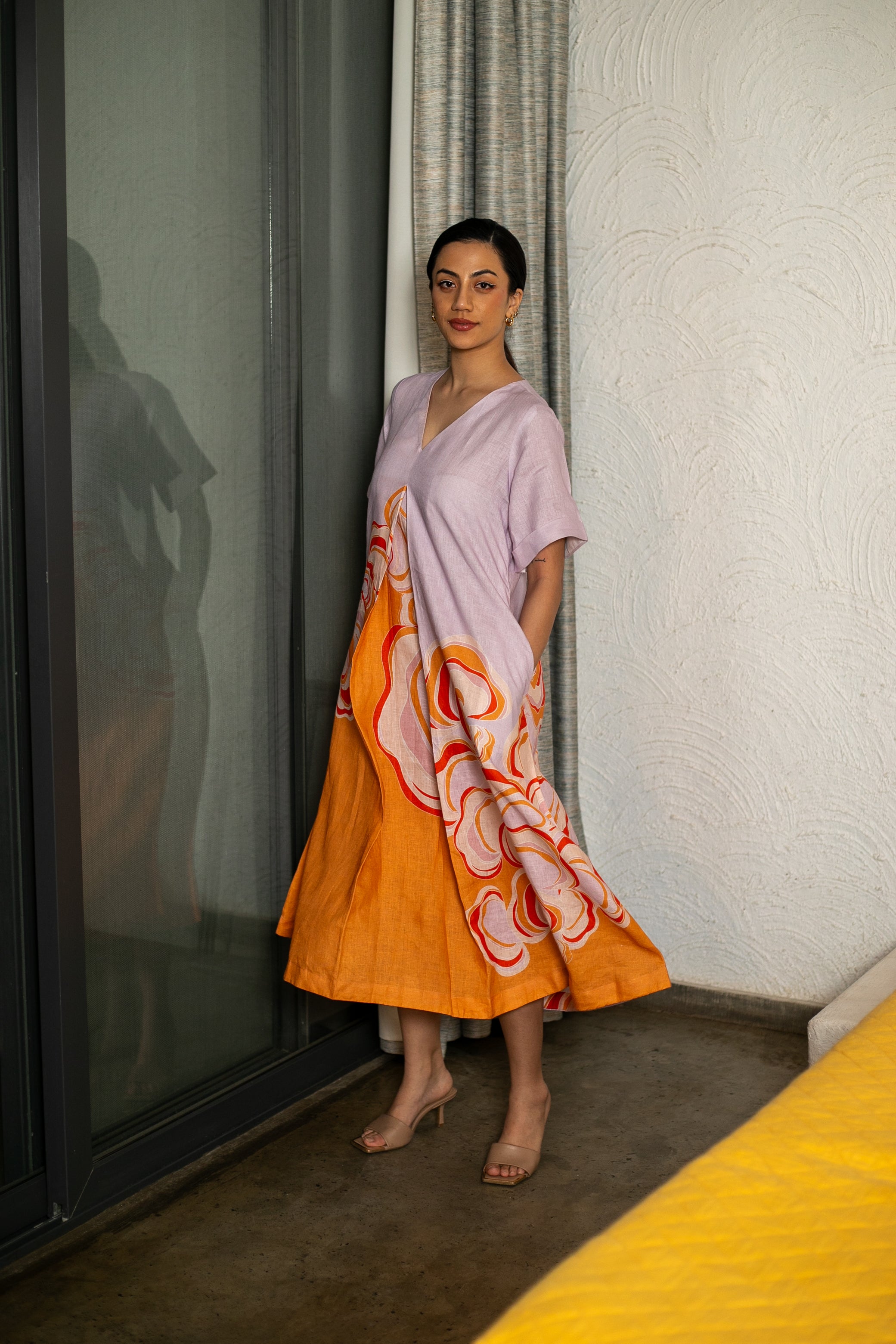 Sunset Spore Linen Dress