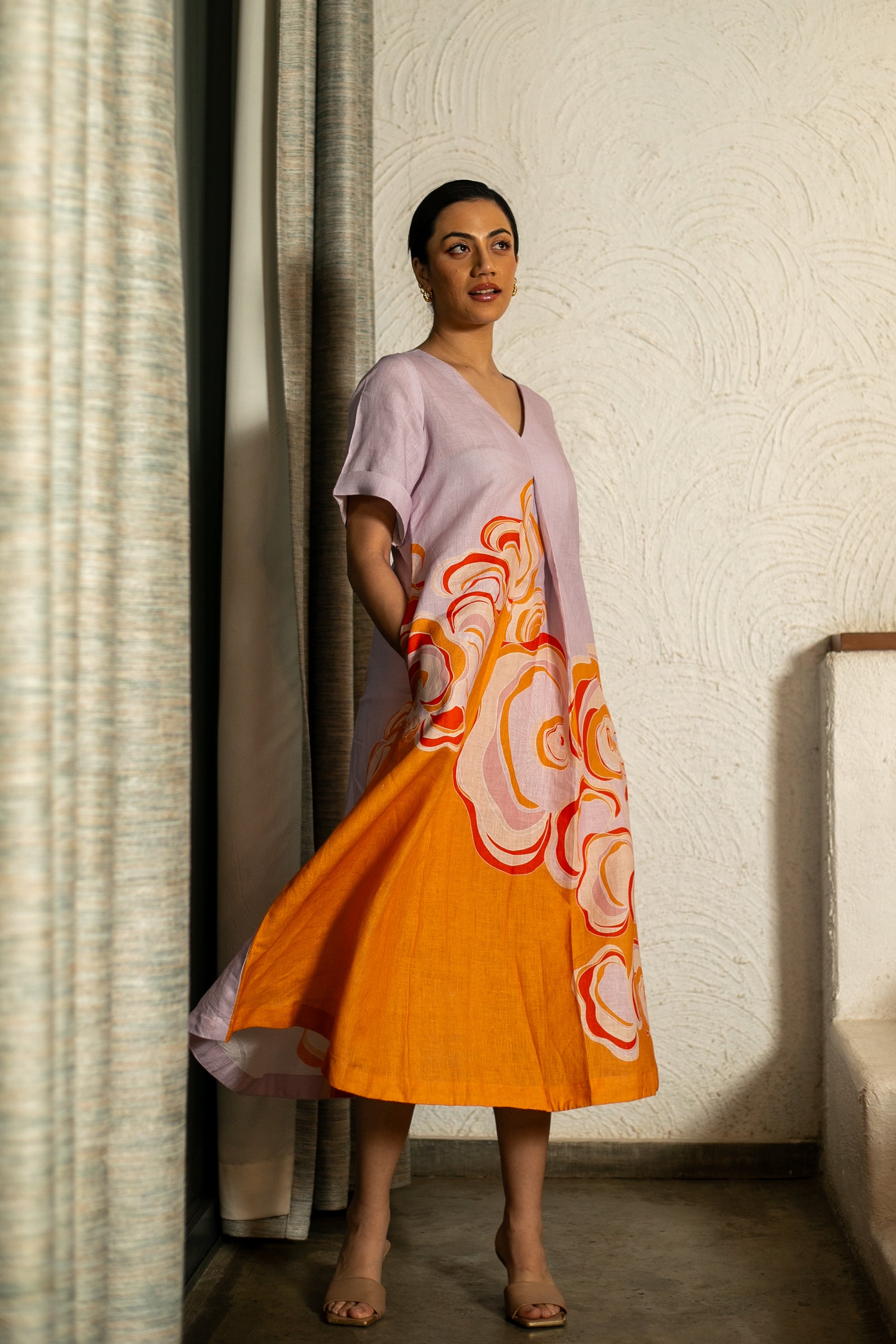 Sunset Spore Linen Dress