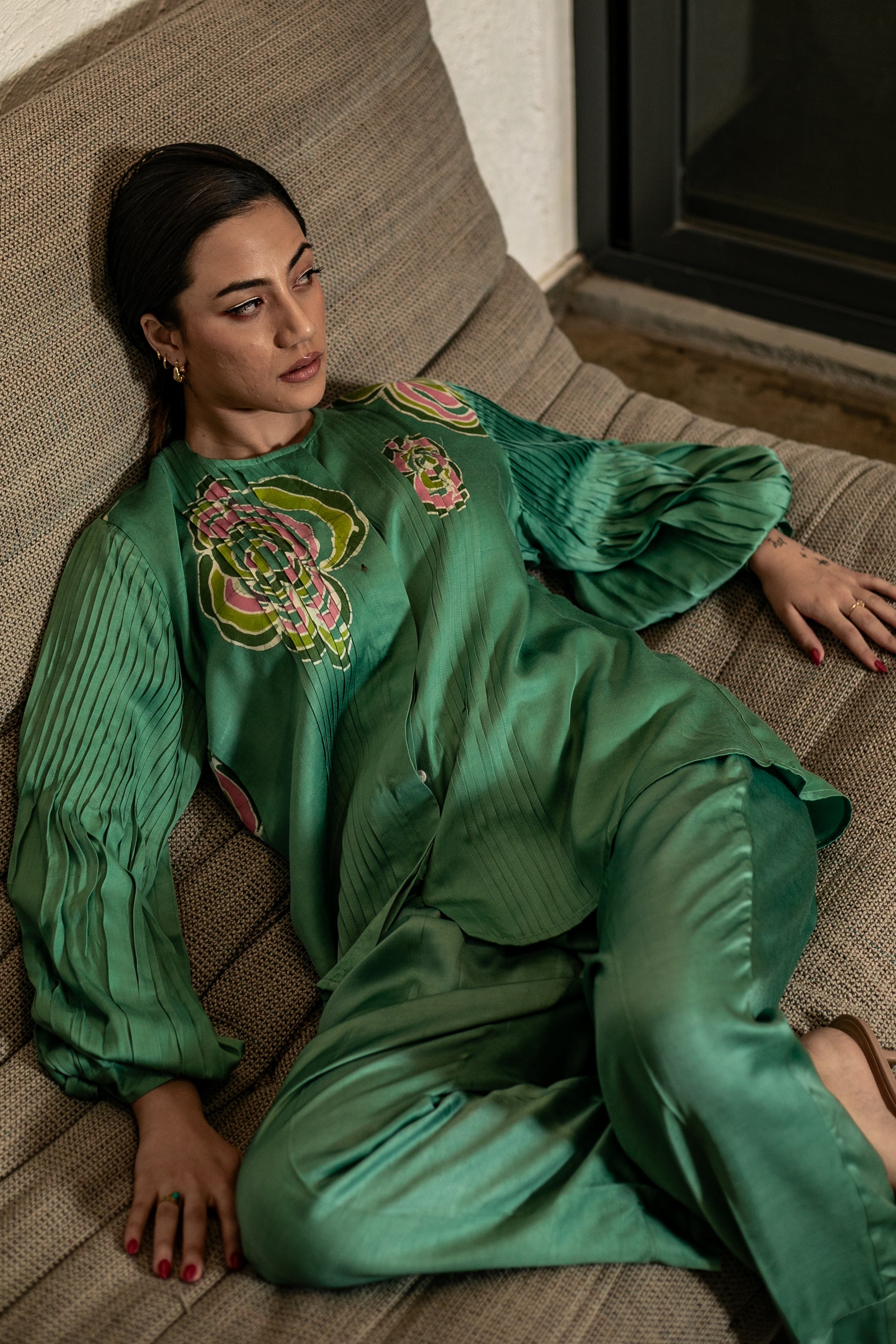 Sage Bloom Batik Co-ord Set