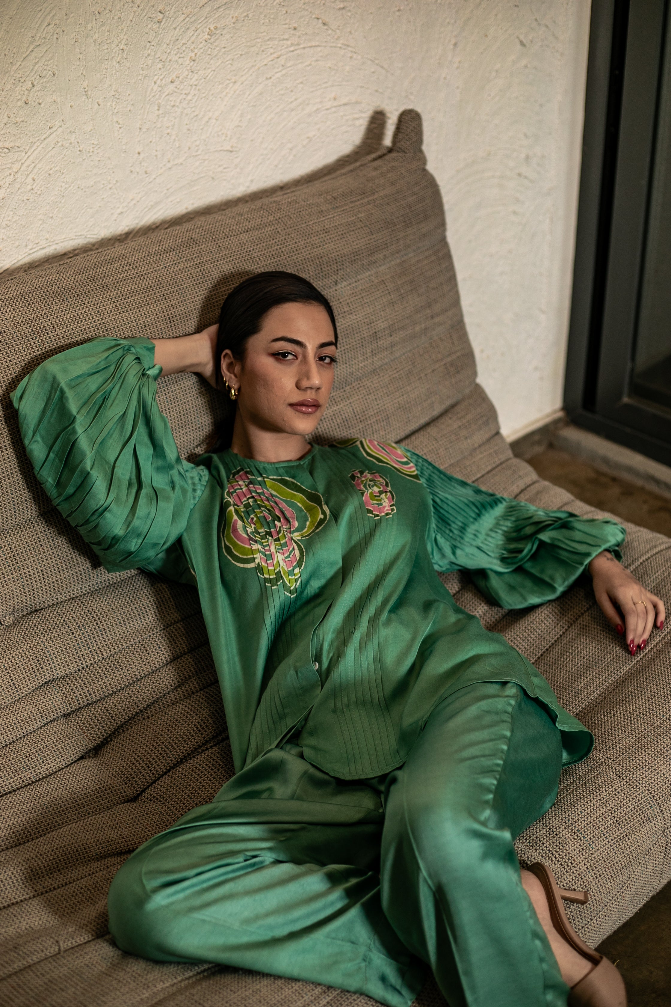 Sage Bloom Batik Co-ord Set